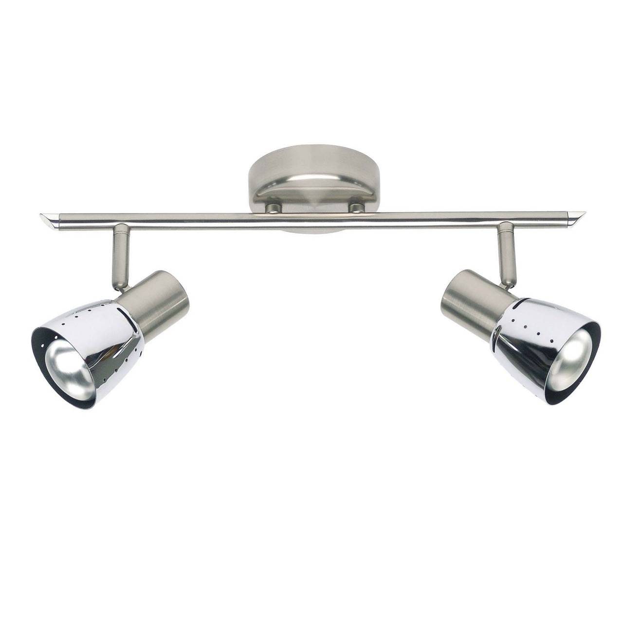 BRILLIANT Lampe Lava Spotrohr 2flg eisen/chrom | 2x R50, E14, 40W, geeignet f&uuml;r Reflektorlampen (nicht enthalten) | K&ouml;pfe schwenkbar - Bild 1