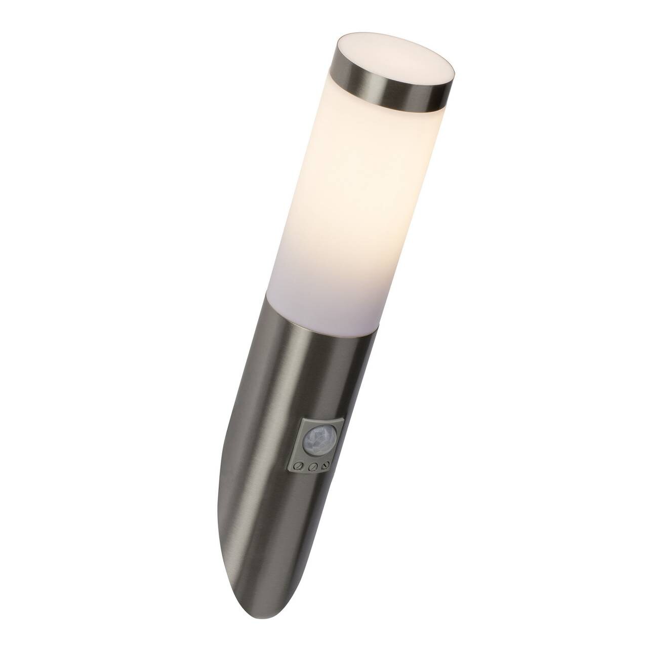 BRILLIANT Lampe Chorus Au&szlig;enwandfackel Bewegungsmelder edelstahl | 1x A60, E27, 20W, geeignet f&uuml;r Normallampen (nicht enthalten) | IP-Schutzart: 44 - spritzwassergesch&uuml;tzt - Bild 1