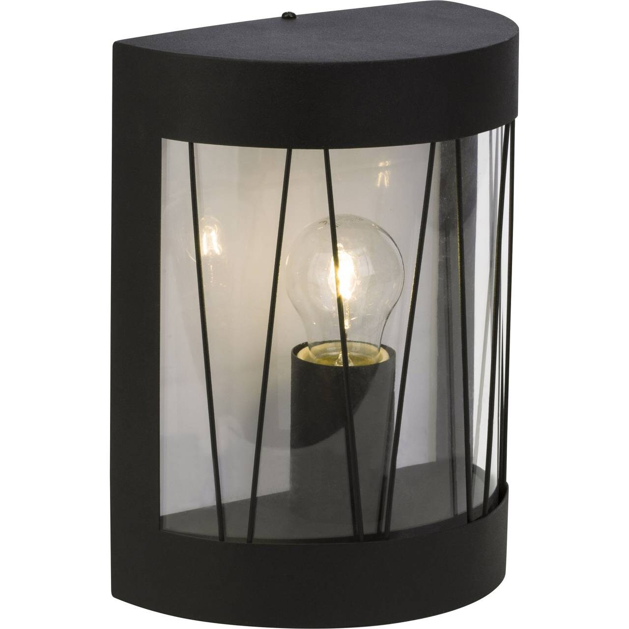 BRILLIANT Lampe Reed Außenwandleuchte schwarz matt   1x A60, E27, 40W, geeignet für Normallampen (nicht enthalten)   IP-Schutzart: 44 – spritzwassergeschützt | 04004353256127
