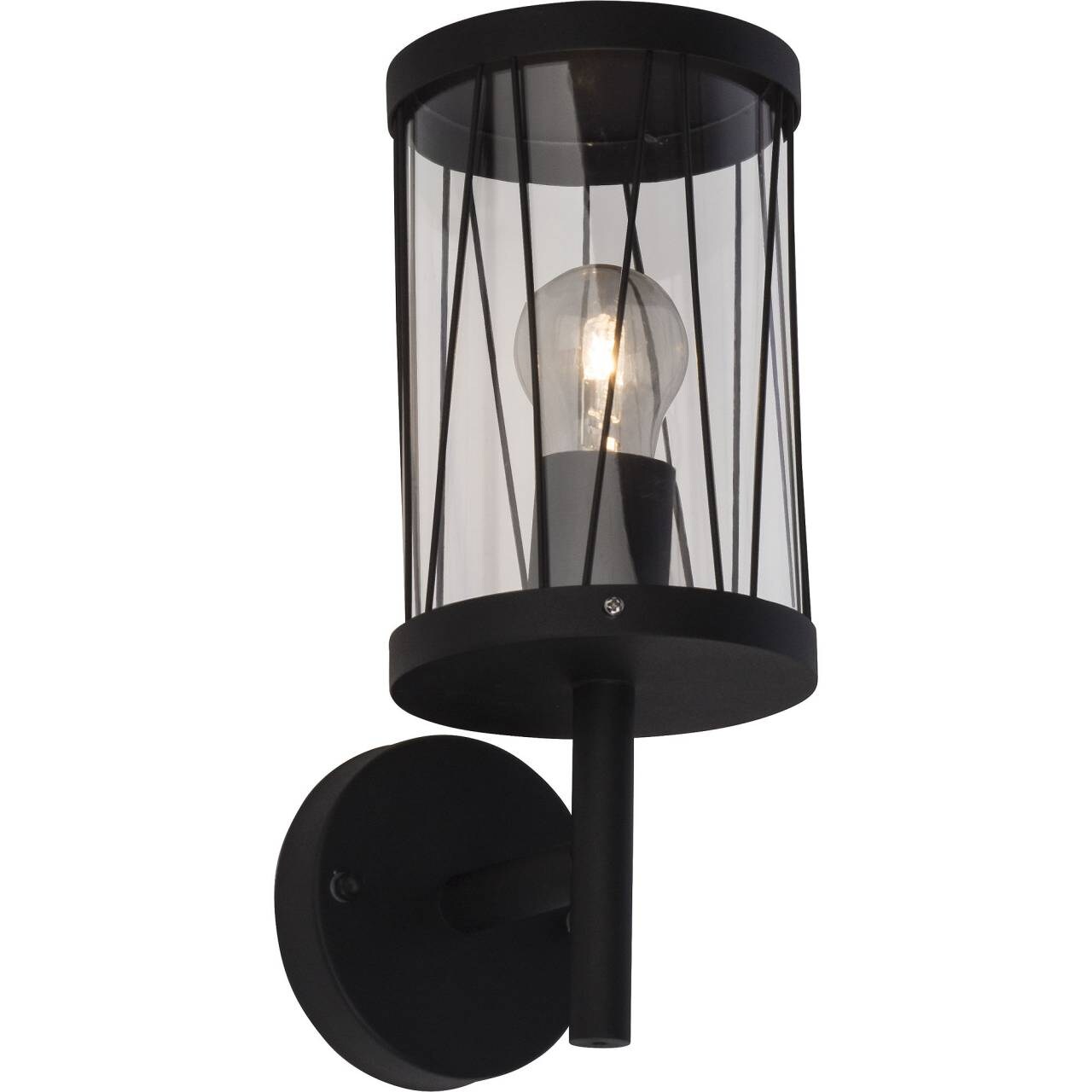 BRILLIANT Lampe Reed Außenwandleuchte stehend schwarz matt   1x A60, E27, 60W, geeignet für Normallampen (nicht enthalten)   IP-Schutzart: 44 – spritzwassergeschützt | 04004353256134