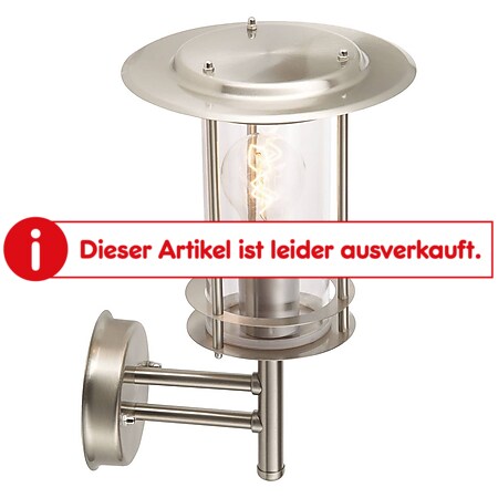 BRILLIANT Lampe York Außenwandleuchte stehend edelstahl | 1x A60, E27, 40W, geeignet für Normallampen (nicht enthalten) | IP-Schutzart: 44 - spritzwassergeschützt - Bild 1