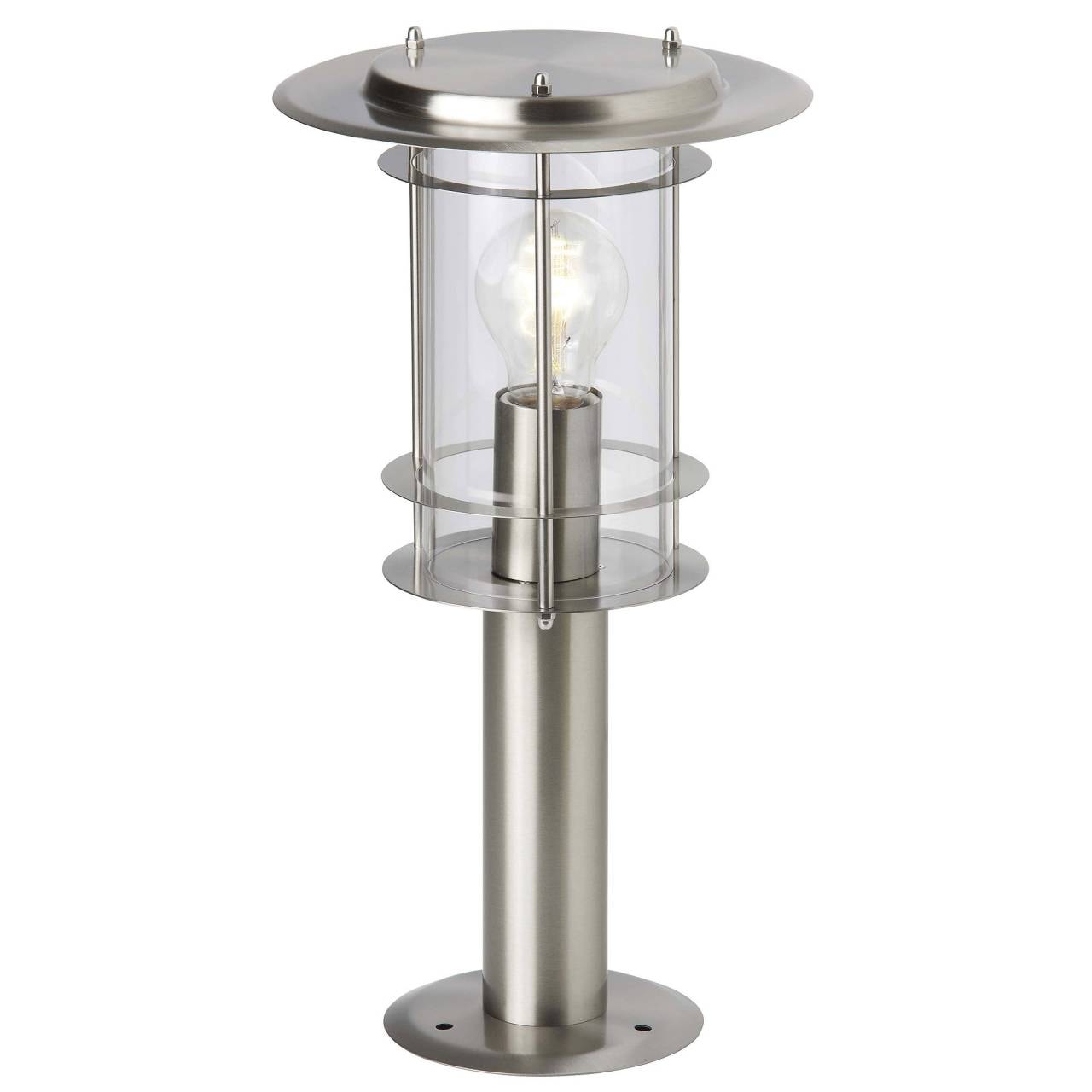 BRILLIANT Lampe York Außensockelleuchte 40cm edelstahl   1x A60, E27, 40W, geeignet für Normallampen (nicht enthalten)  