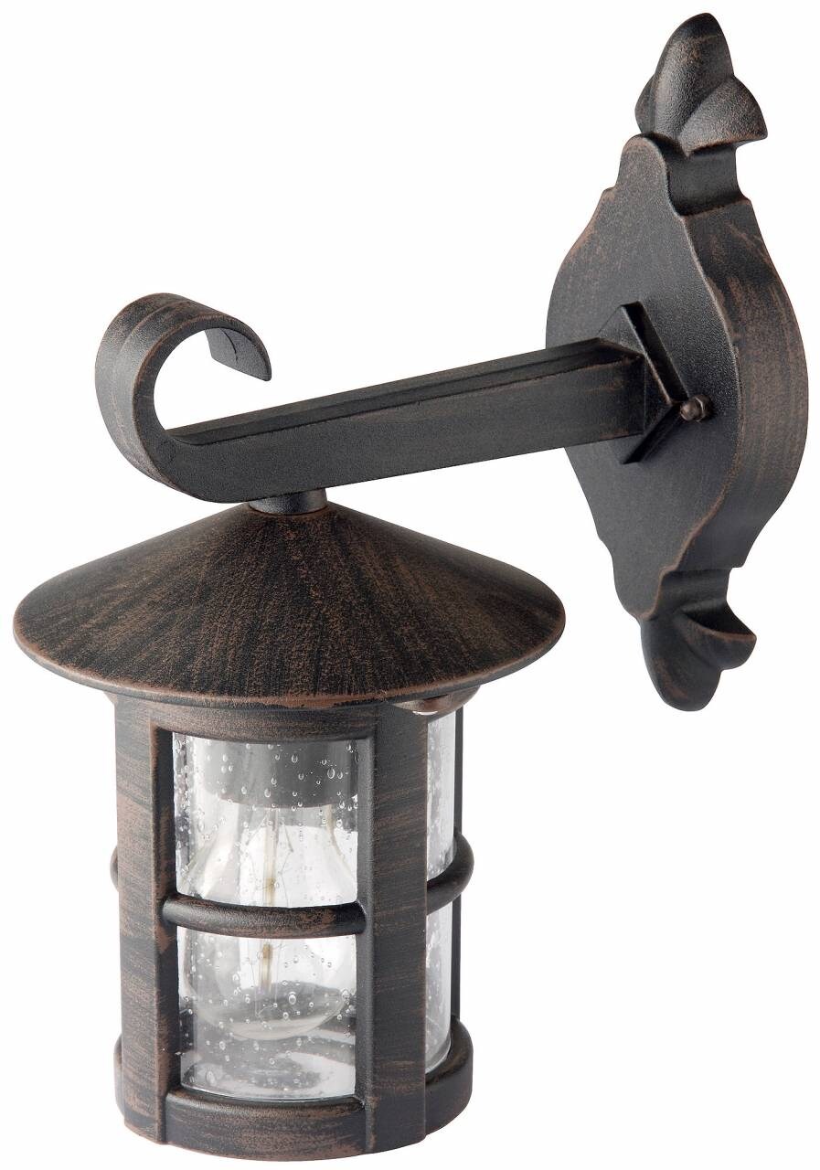 BRILLIANT Lampe Jordy Außenwandleuchte hängend schwarz-rost-braun/gewischt   1x A60, E27, 60W, geeignet für Normallampen