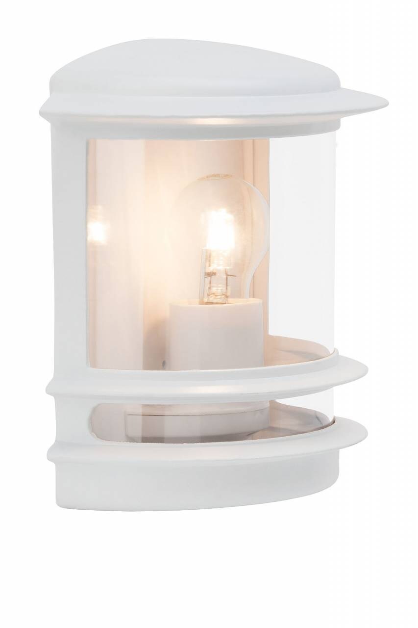 BRILLIANT Lampe Hollywood Außenwandleuchte weiß   1x A60, E27, 60W, geeignet für Normallampen (nicht enthalten)   IP-Schutzart: 44 – spritzwassergeschützt | 04004353164736