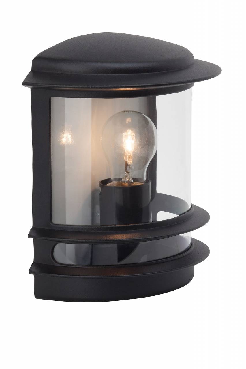 BRILLIANT Lampe Hollywood Au&szlig;enwandleuchte schwarz | 1x A60, E27, 60W, geeignet f&uuml;r Normallampen (nicht enthalten) | IP-Schutzart: 44 - spritzwassergesch&uuml;tzt - Bild 1