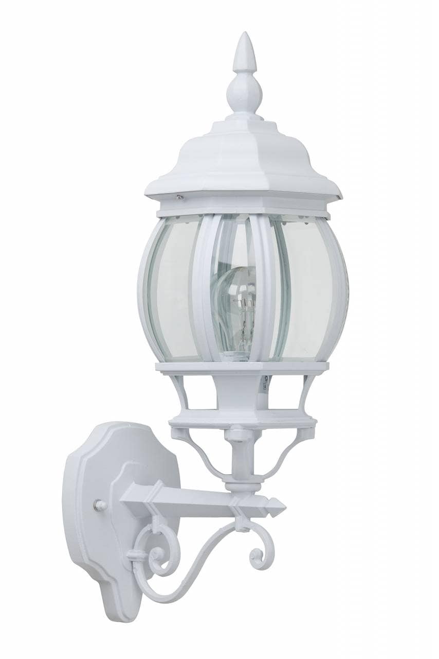 BRILLIANT Lampe Istria Au&szlig;enwandleuchte stehend wei&szlig; | 1x A60, E27, 60W, geeignet f&uuml;r Normallampen (nicht enthalten) | IP-Schutzart: 23 - regengesch&uuml;tzt - Bild 1