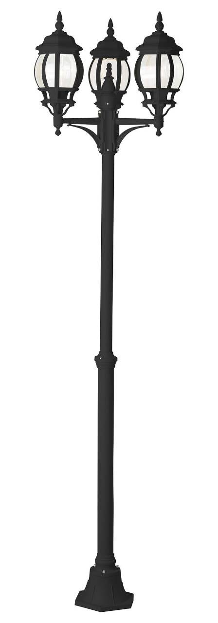 BRILLIANT Lampe Istria Außenstandleuchte 3flg schwarz   3x A60, E27, 60W, geeignet für Normallampen (nicht enthalten)   