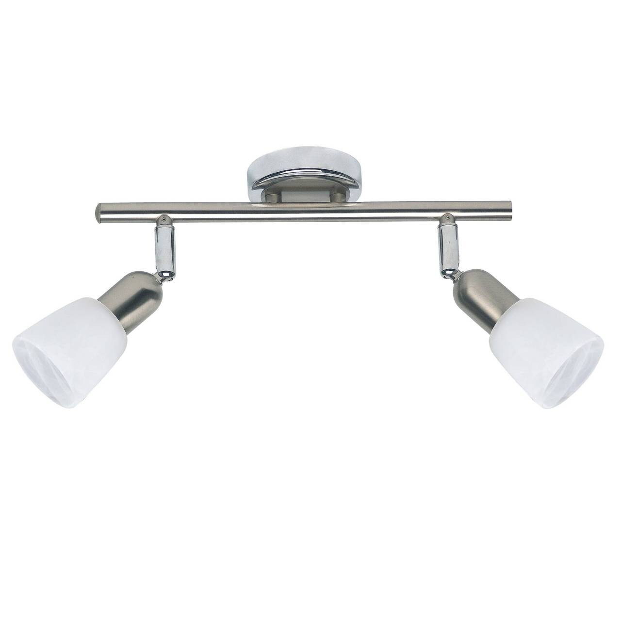 BRILLIANT Lampe Sofia Spotrohr 2flg eisen/chrom/wei&szlig; | 2x D45, E14, 40W, geeignet f&uuml;r Tropfenlampen (nicht enthalten) | K&ouml;pfe schwenkbar - Bild 1