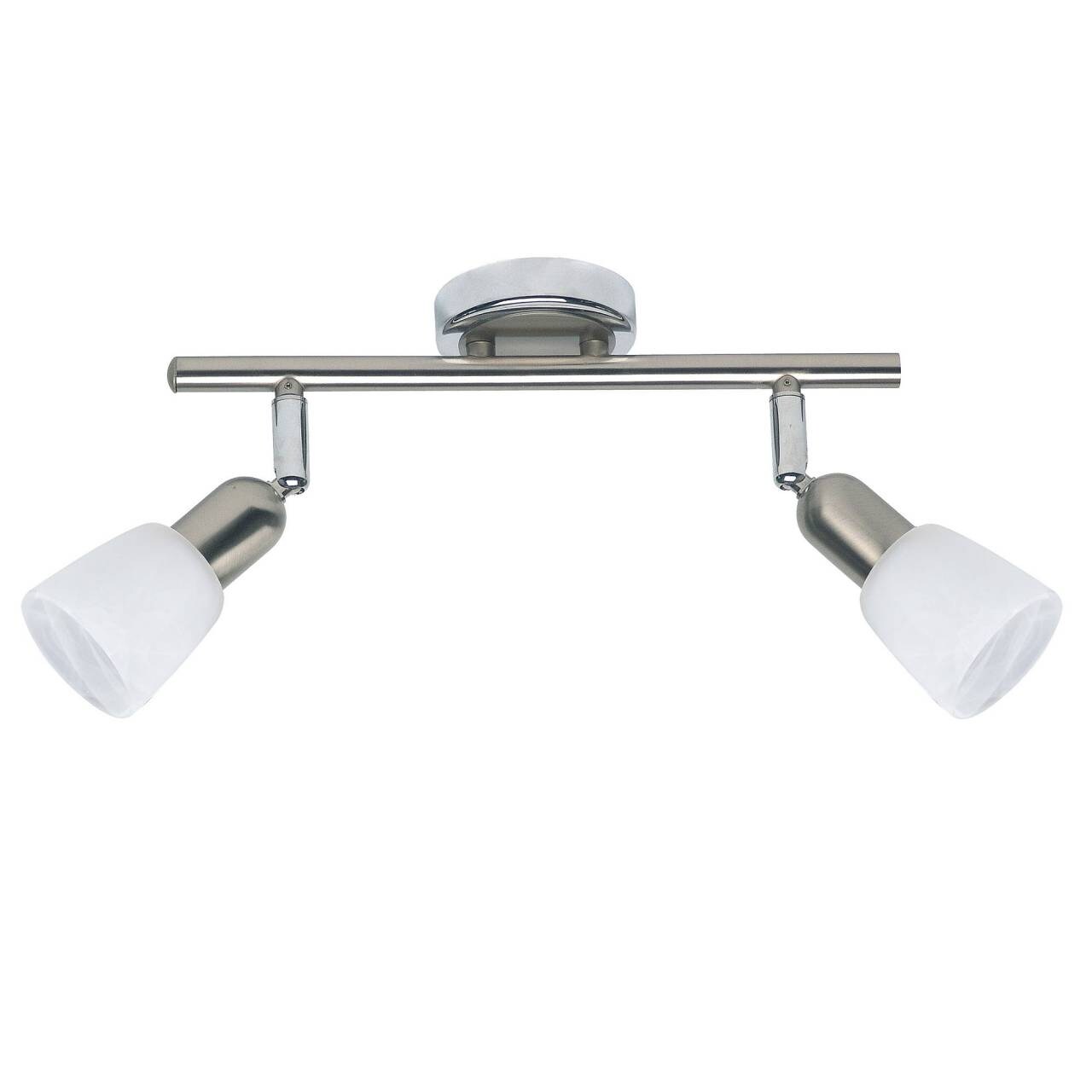 BRILLIANT Lampe Sofia Spotrohr 2flg eisen/chrom/weiß   2x D45, E14, 40W, geeignet für Tropfenlampen (nicht enthalten)   