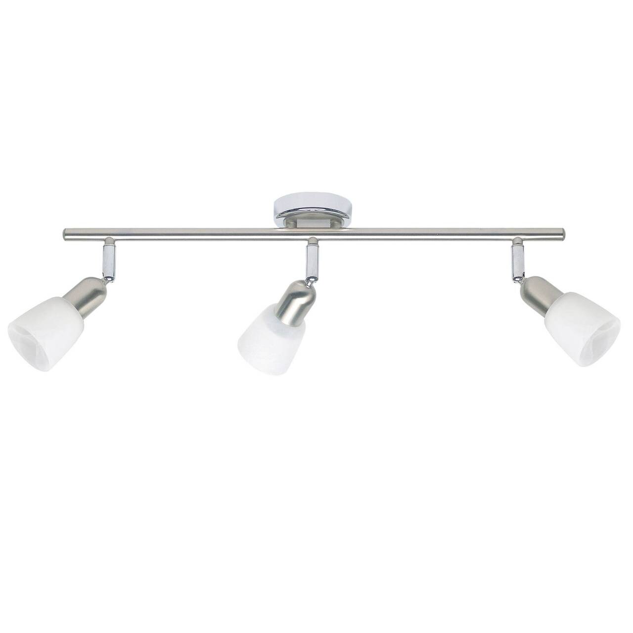 BRILLIANT Lampe Sofia Spotrohr 3flg eisen/chrom/weiß 3x D45, E14, 40W, geeignet für Tropfenlampen (nicht enthalten) Köpfe schwenkbar