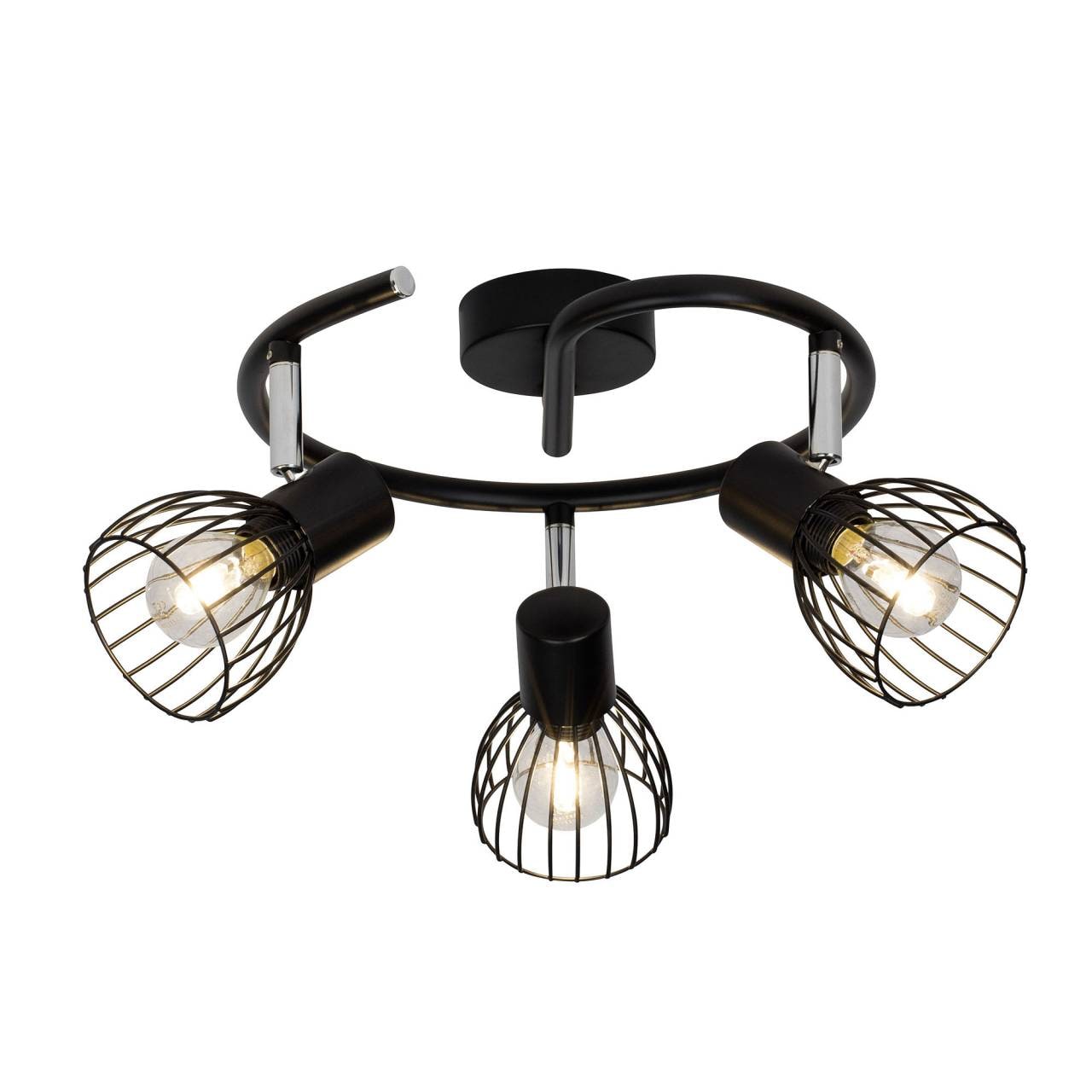 BRILLIANT Lampe Blacky Spotspirale 3flg schwarz | 3x D45, E14, 40W, geeignet f&uuml;r Tropfenlampen (nicht enthalten) | F&uuml;r LED-Leuchtmittel geeignet - Bild 1