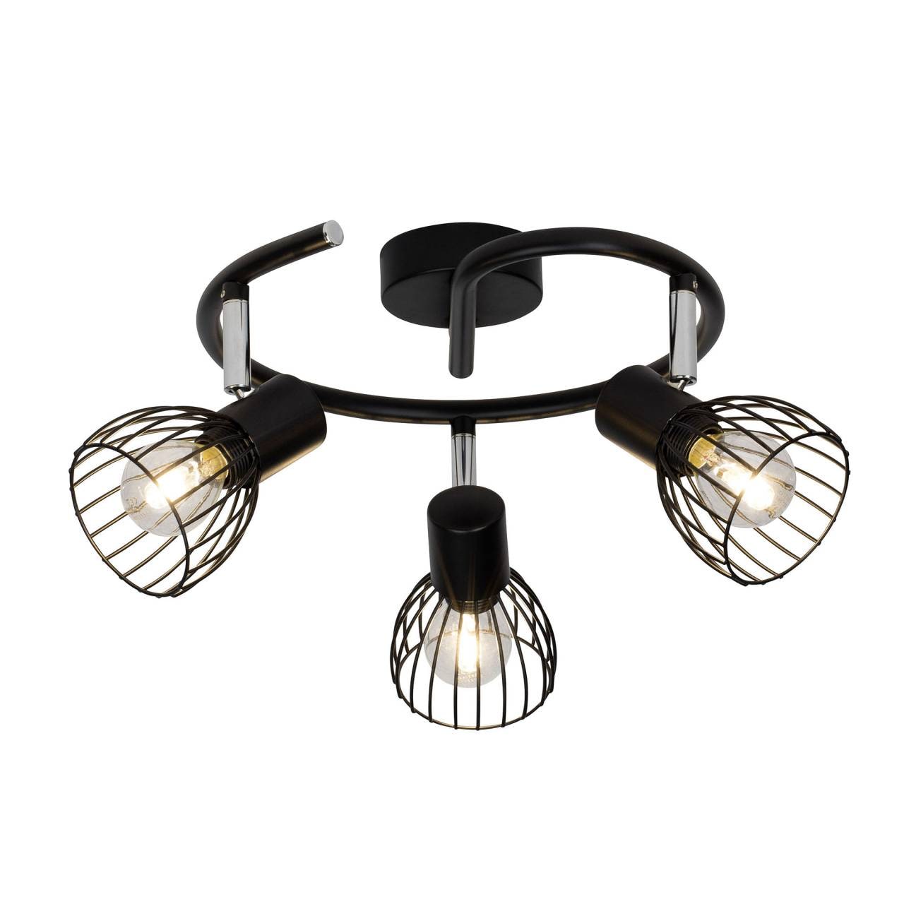BRILLIANT Lampe Blacky Spotspirale 3flg schwarz   3x D45, E14, 40W, geeignet für Tropfenlampen (nicht enthalten)   Für L
