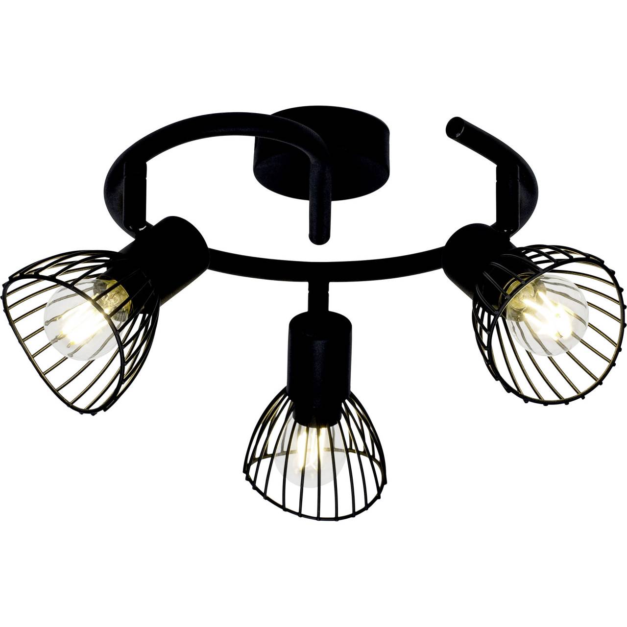 BRILLIANT Lampe Elhi Spotspirale 3flg schwarz | 3x D45, E14, 40W, geeignet f&uuml;r Tropfenlampen (nicht enthalten) | K&ouml;pfe schwenkbar - Bild 1