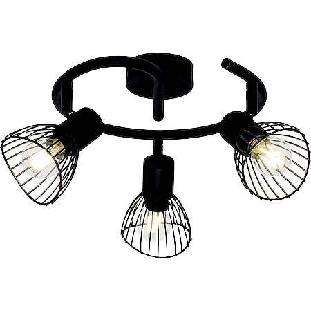 BRILLIANT Lampe Elhi Spotspirale 3flg schwarz | 3x D45, E14, 40W, geeignet  für Tropfenlampen (nicht enthalten) | Köpfe schwenkbar online kaufen bei  Netto