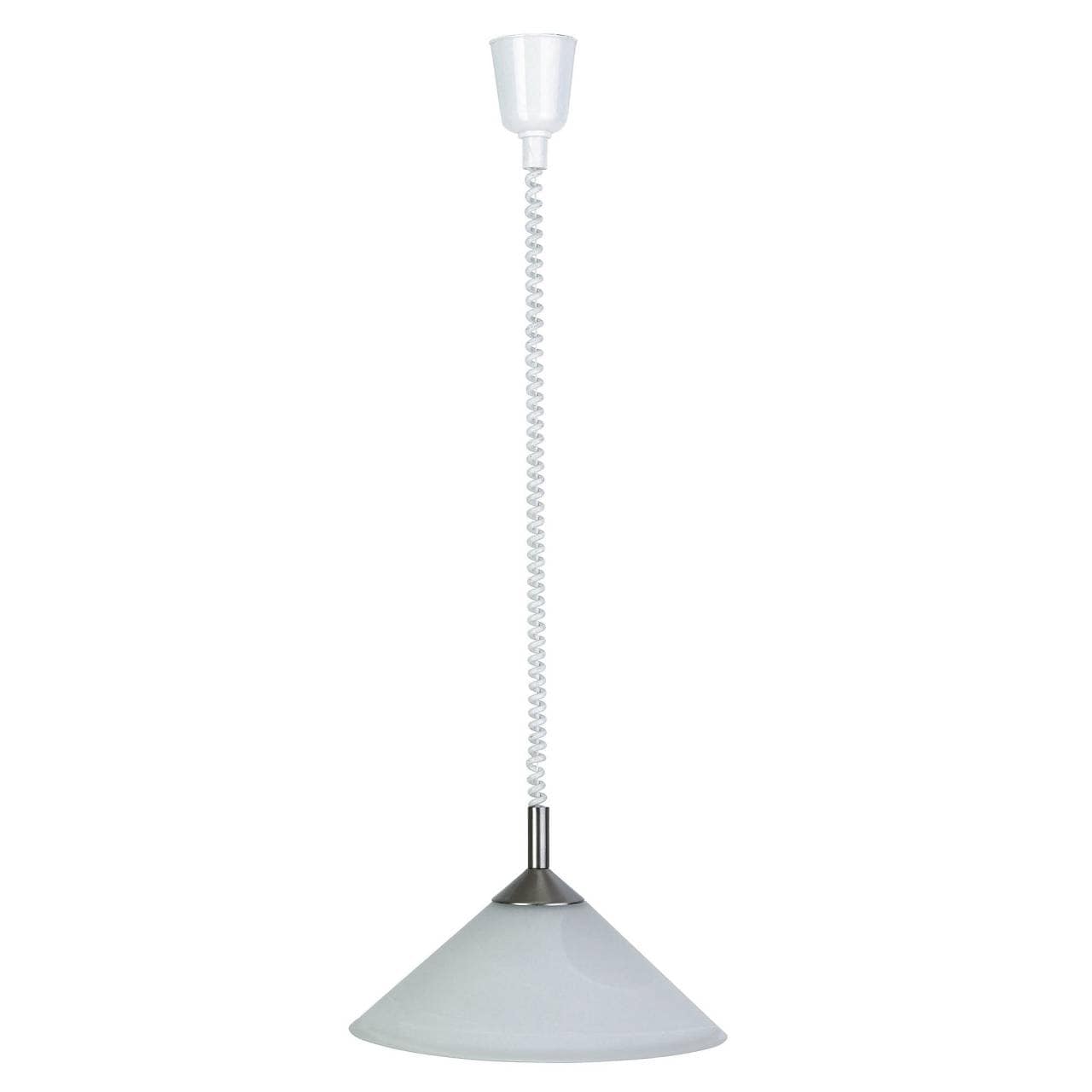 BRILLIANT Lampe Ariana Pendelleuchte 40cm Rollizug eisen/wei&szlig;-alabaster | 1x A60, E27, 60W, geeignet f&uuml;r Normallampen (nicht enthalten) | H&ouml;henverstellbar durch Rollizug - Bild 1