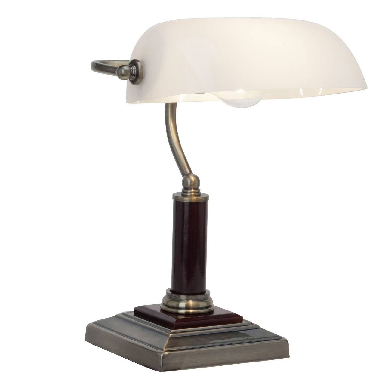 BRILLIANT Lampe Bankir Tischleuchte messing antik   1x A60, E27, 60W, geeignet für Normallampen (nicht enthalten)   Mit 
