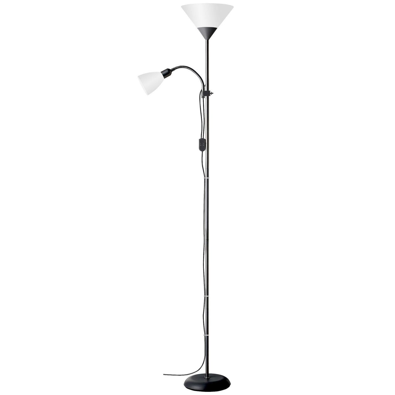 BRILLIANT Lampe Spari Deckenfluter Lesearm schwarz/weiß   1x A60, E27, 60W, geeignet für Normallampen (nicht enthalten) 