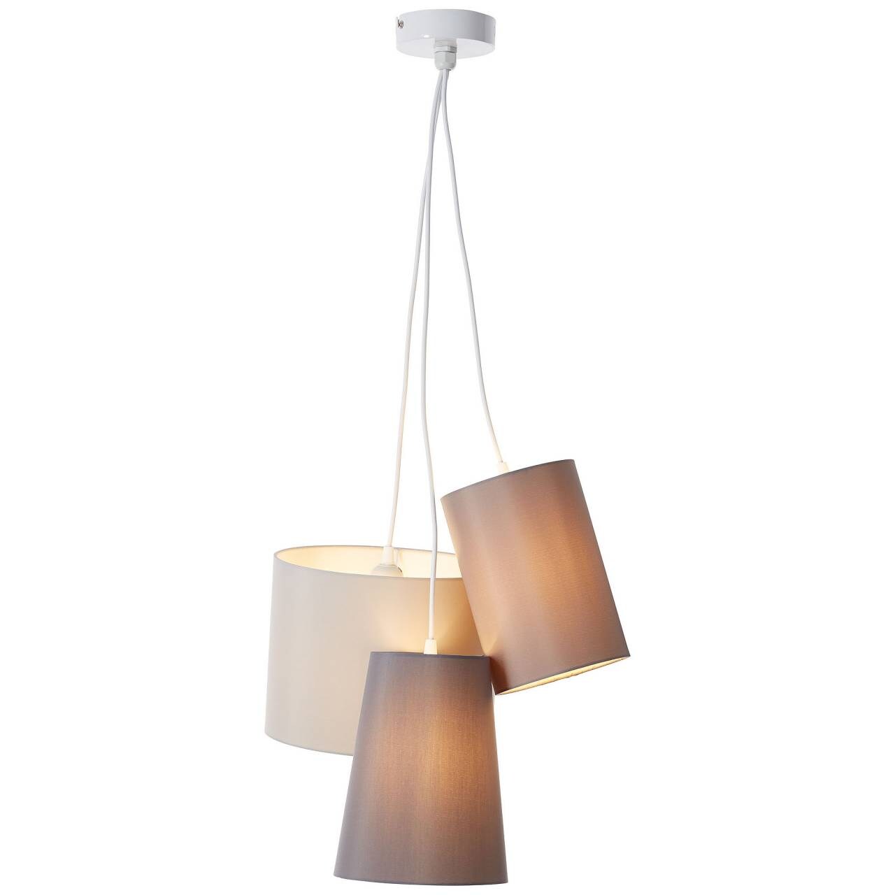 BRILLIANT Lampe Trial Pendelleuchte 3flg grau | 3x A60, E27, 40W, geeignet f&uuml;r Normallampen (nicht enthalten) | In der H&ouml;he einstellbar / Kabel k&uuml;rzbar - Bild 1