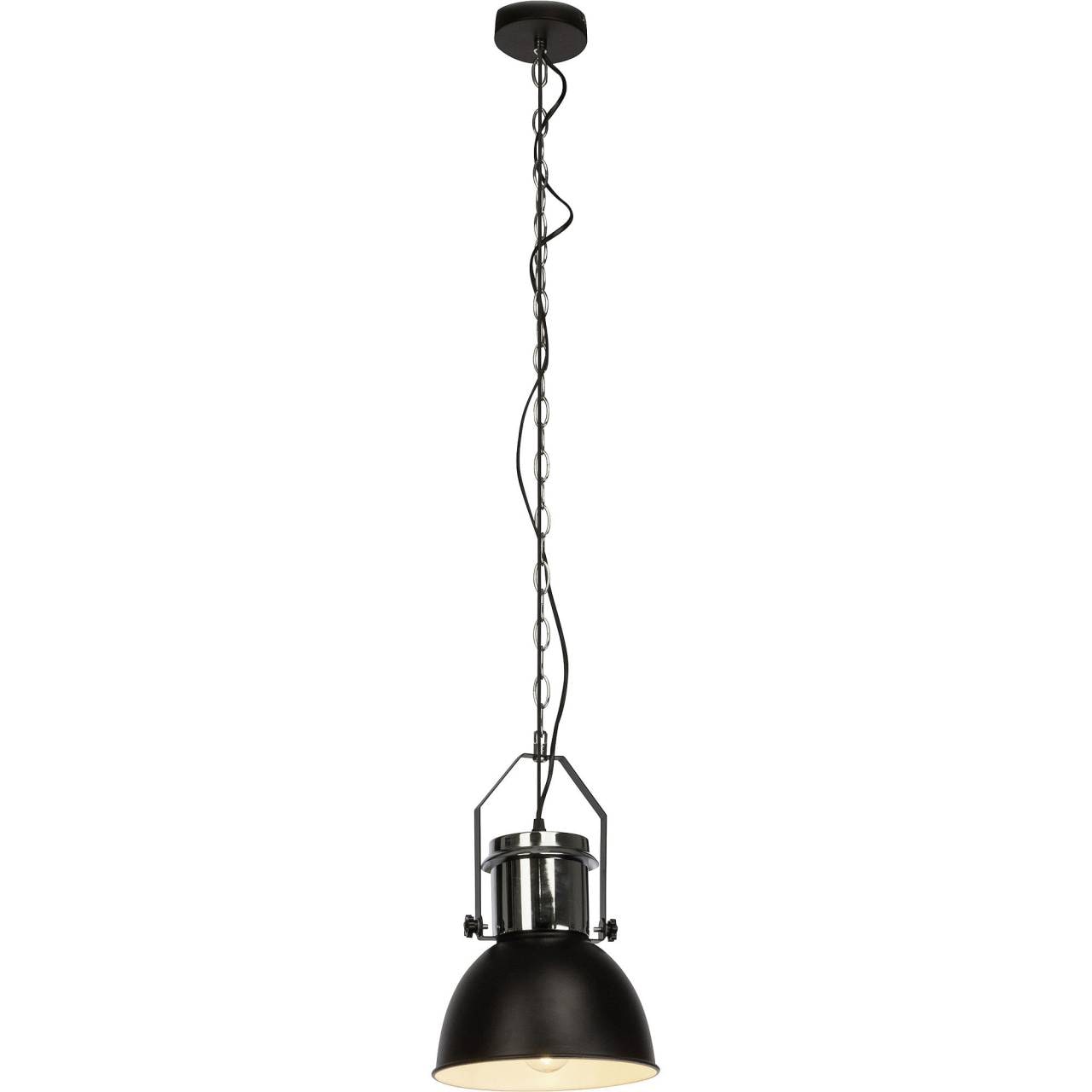 BRILLIANT Lampe Salford Pendelleuchte 23cm schwarz/chrom | 1x A60, E27, 60W, geeignet f&uuml;r Normallampen (nicht enthalten) | Kette ist k&uuml;rzbar - Bild 1