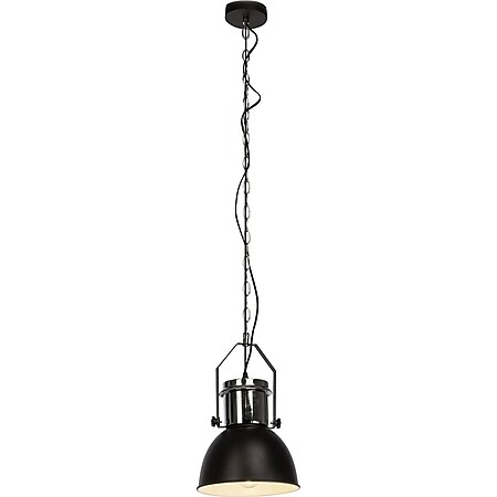 BRILLIANT Lampe Salford Pendelleuchte 23cm schwarz/chrom | 1x A60, E27, 60W, geeignet für Normallampen (nicht enthalten) | Kette ist kürzbar - Bild 1