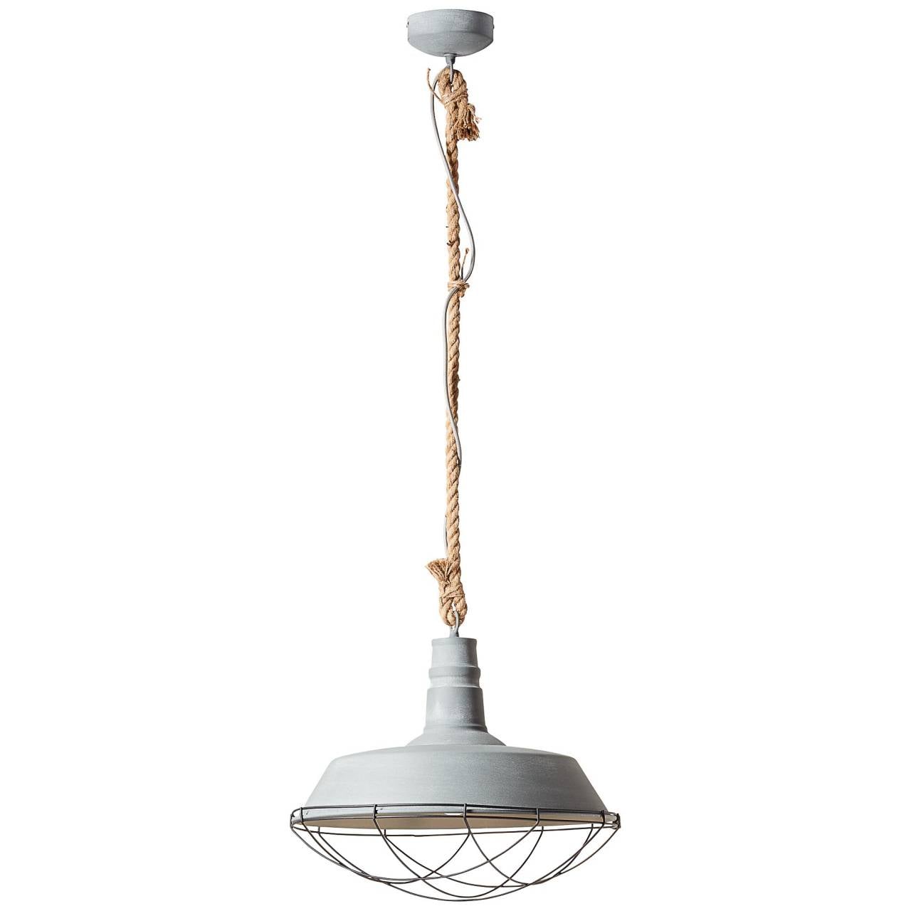 BRILLIANT Lampe Rope Pendelleuchte 47cm grau Beton | 1x A60, E27, 60W, geeignet f&uuml;r Normallampen (nicht enthalten) | F&uuml;r LED-Leuchtmittel geeignet - Bild 1
