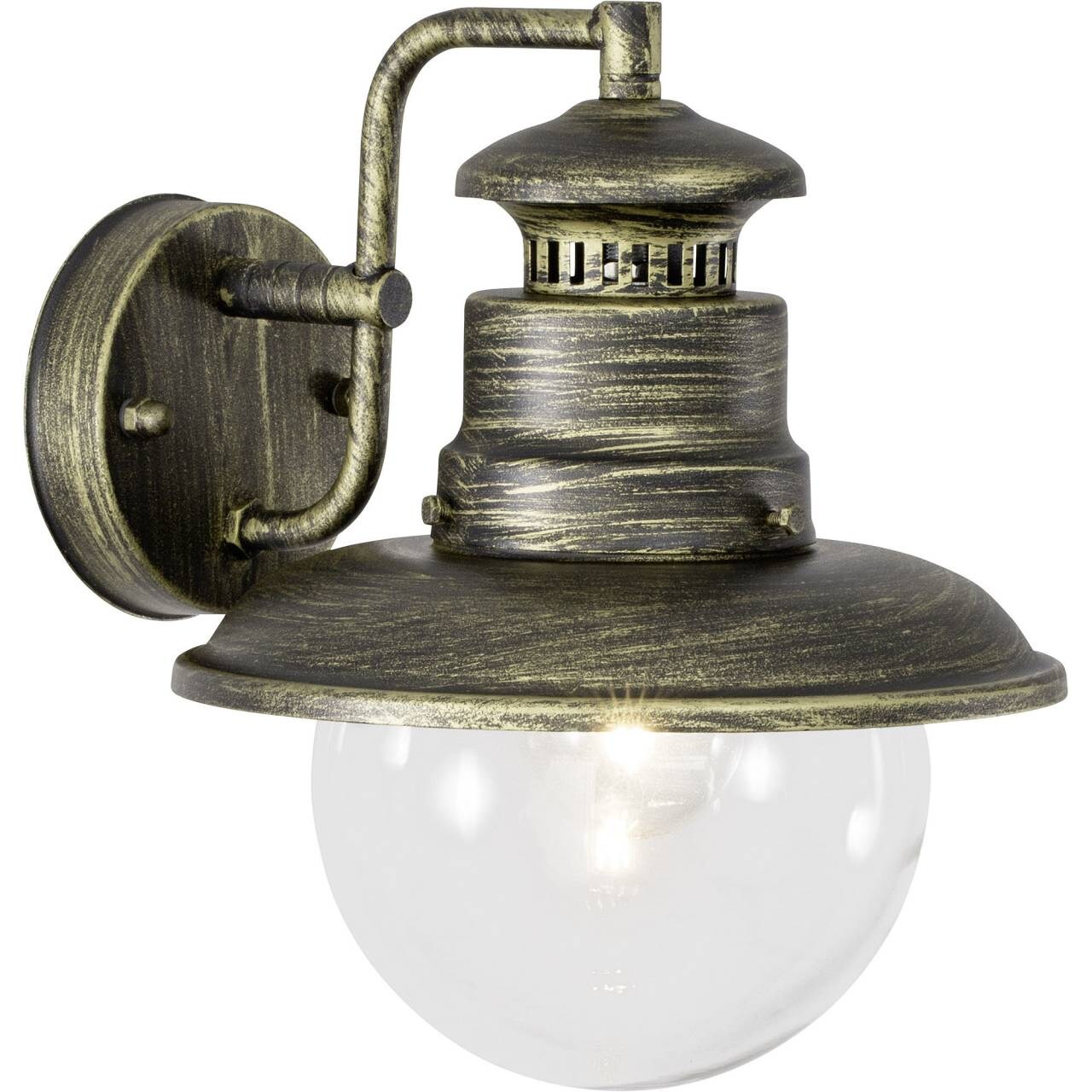 BRILLIANT Lampe Artu Außenwandleuchte hängend schwarz gold   1x A60, E27, 60W, geeignet für Normallampen (nicht enthalte