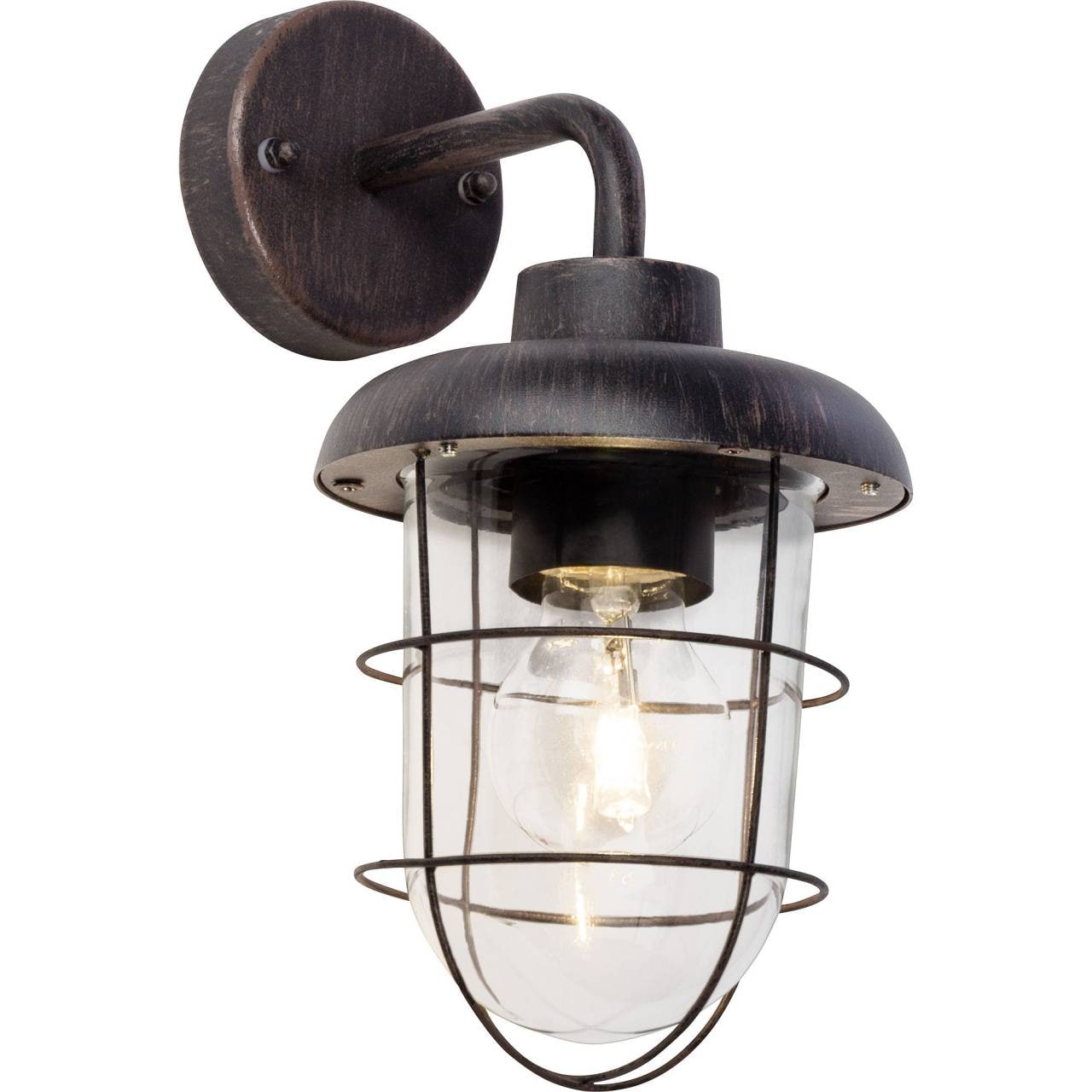 BRILLIANT Lampe Carlisle Au&szlig;enwandleuchte h&auml;ngend rostfarbend | 1x A60, E27, 46W, geeignet f&uuml;r Normallampen (nicht enthalten) | IP-Schutzart: 44 - spritzwassergesch&uuml;tzt - Bild 1