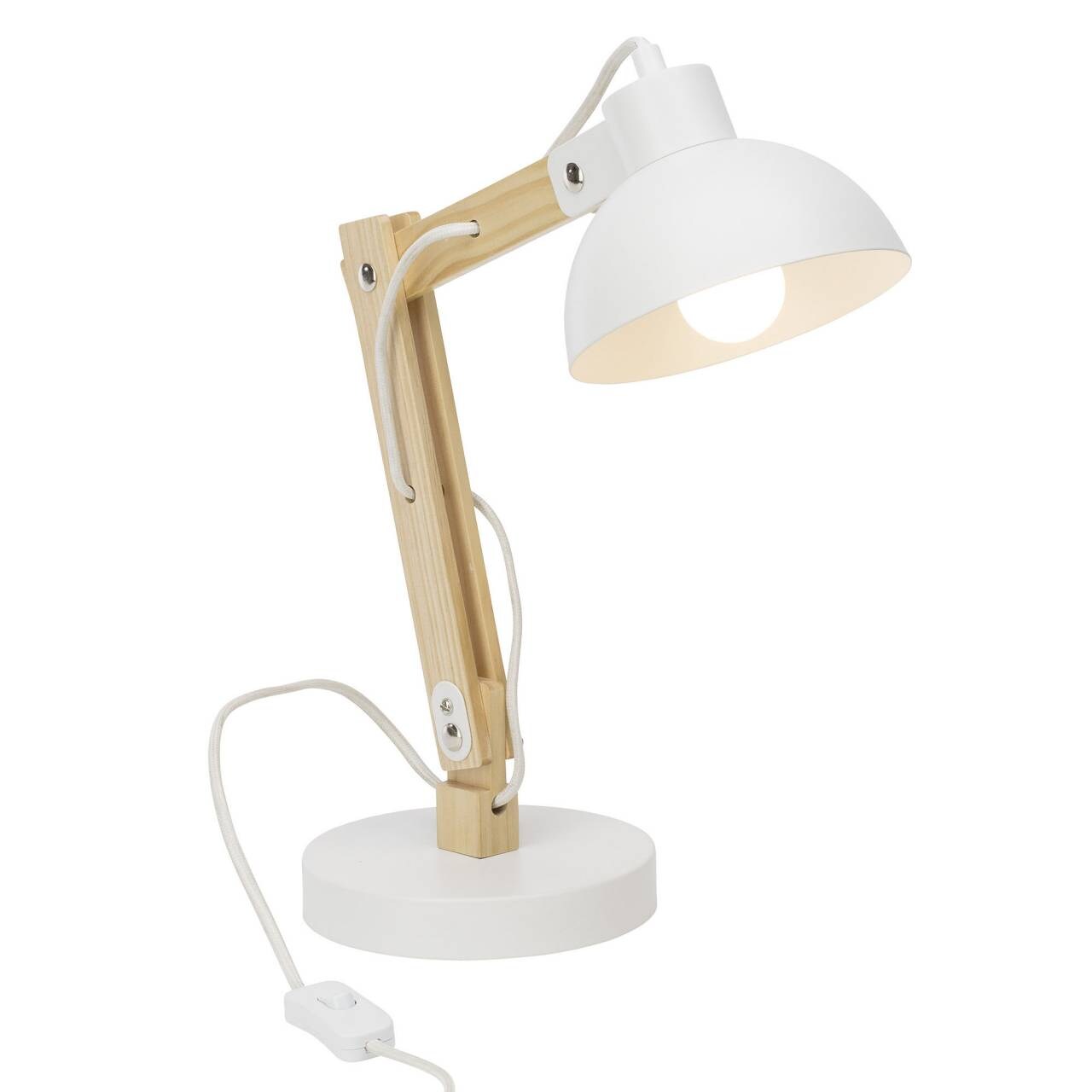 BRILLIANT Lampe Moda Tischleuchte wei&szlig; | 1x A60, E27, 25W, geeignet f&uuml;r Normallampen (nicht enthalten) | Mit Schnurzwischenschalter - Bild 1