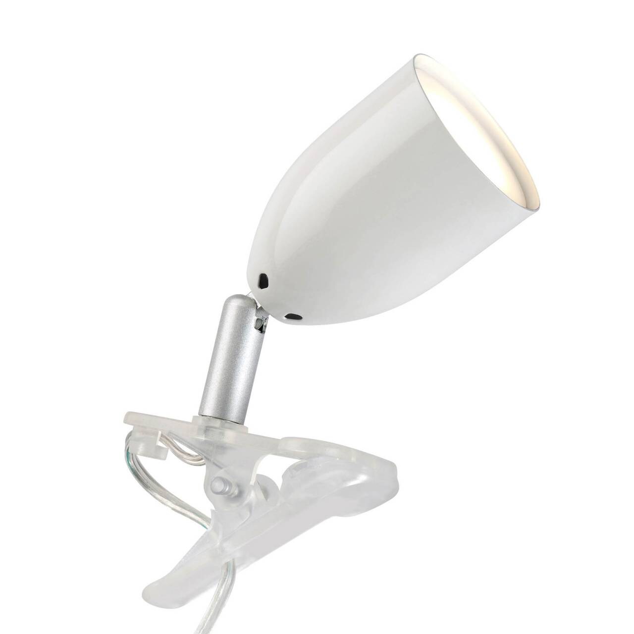 BRILLIANT Lampe Leo LED Klemmleuchte weiß   1x LED-PAR51, GU10, 3W LED-Reflektorlampe inklusive, (240lm, 2700K)   Mit Sc