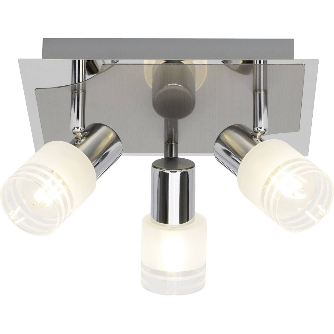 BRILLIANT Lampe Lea LED Spotrondell 3flg eisen/chrom/weiß   3x LED-D45, E14, 4W LED-Tropfenlampe inklusive, (450lm, 2700