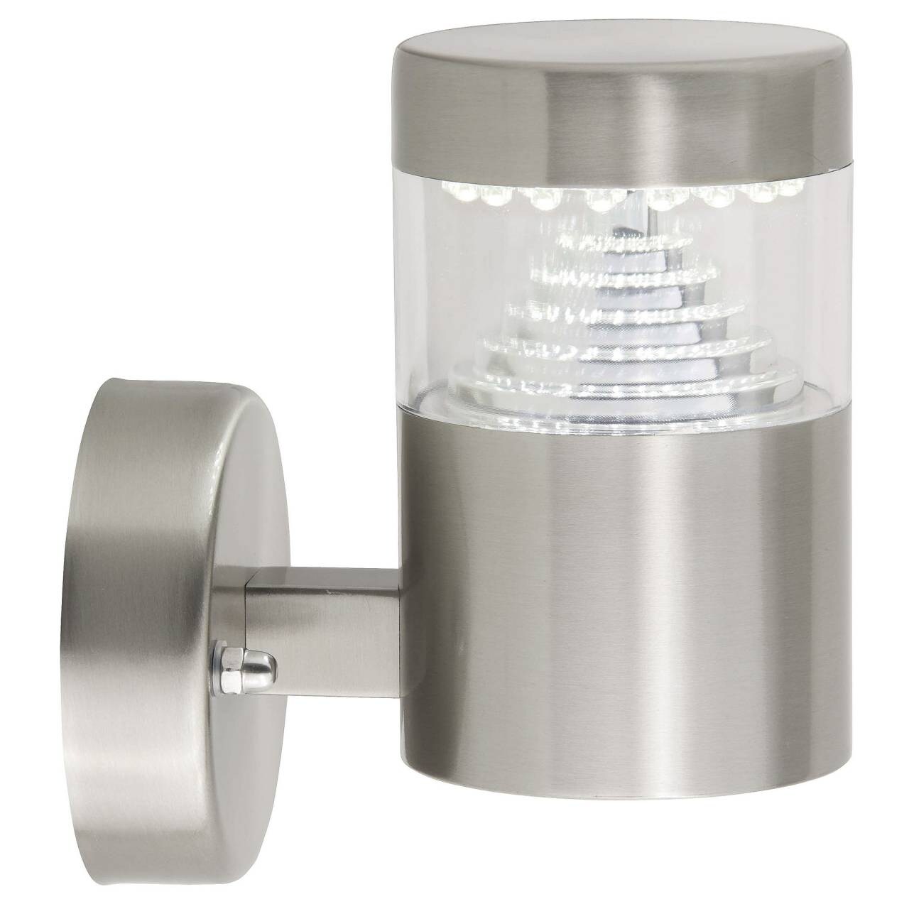 BRILLIANT Lampe Avon LED Außenwandleuchte stehend edelstahl   1x 6W LED integriert (SMD), (180lm, 6500K)   IP-Schutzart: 44 – spritzwassergeschützt | 04004353128554