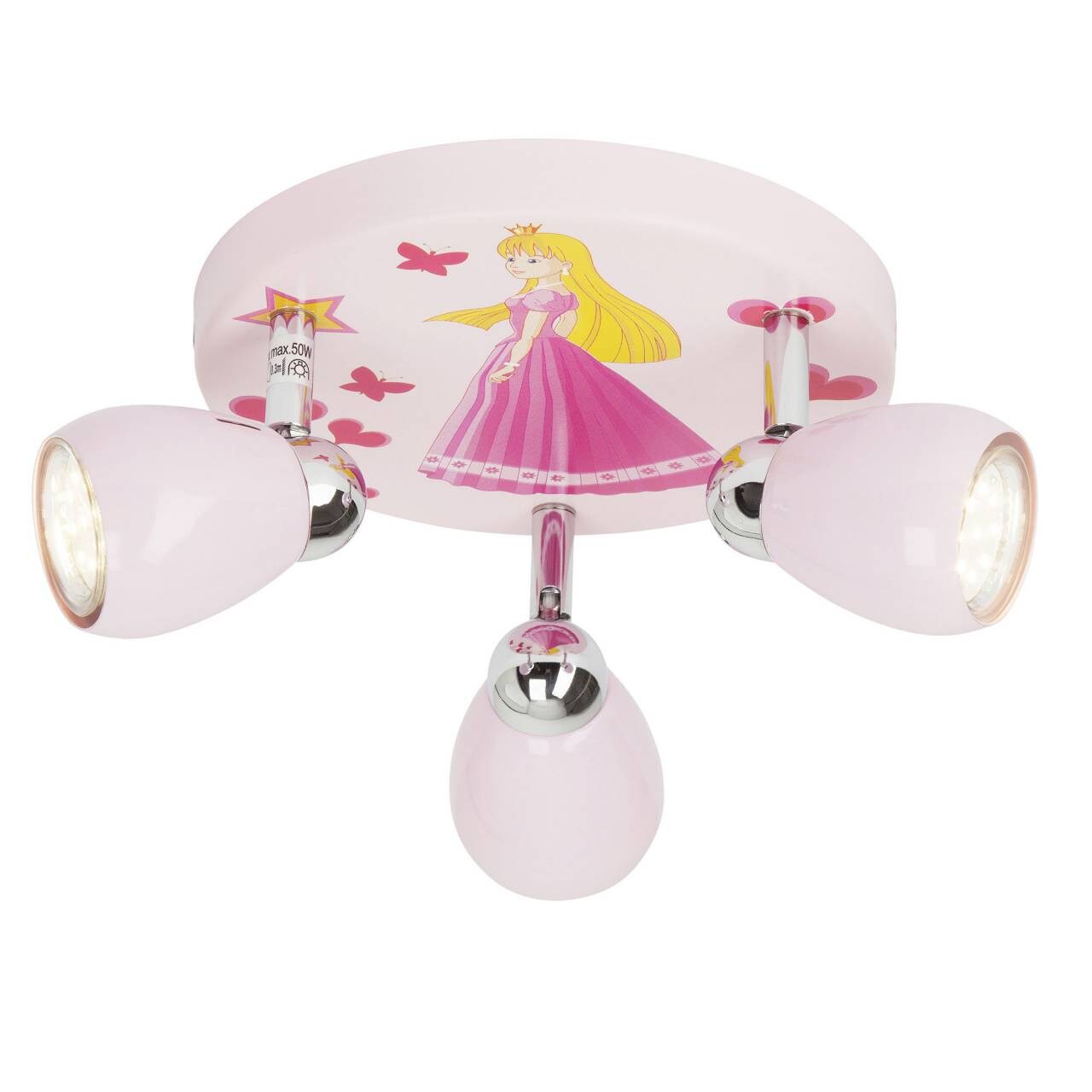 BRILLIANT Lampe Princess LED Spotrondell 3flg ros3x LED-PAR51, GU10, 3W LED-Reflektorlampen inklusive, (250lm, 3000K) Köpfe schwenkbar