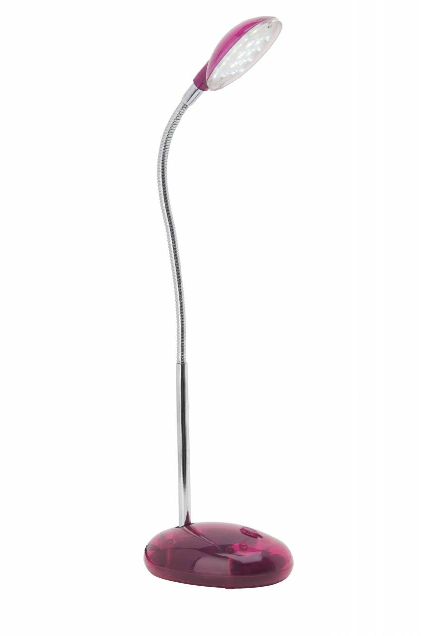 BRILLIANT Lampe Timmi LED Tischleuchte transparent/ros1x 2W LED integriert, (100lm, 6000K)   Mit Druckschalter an der Basis | 04004353174605