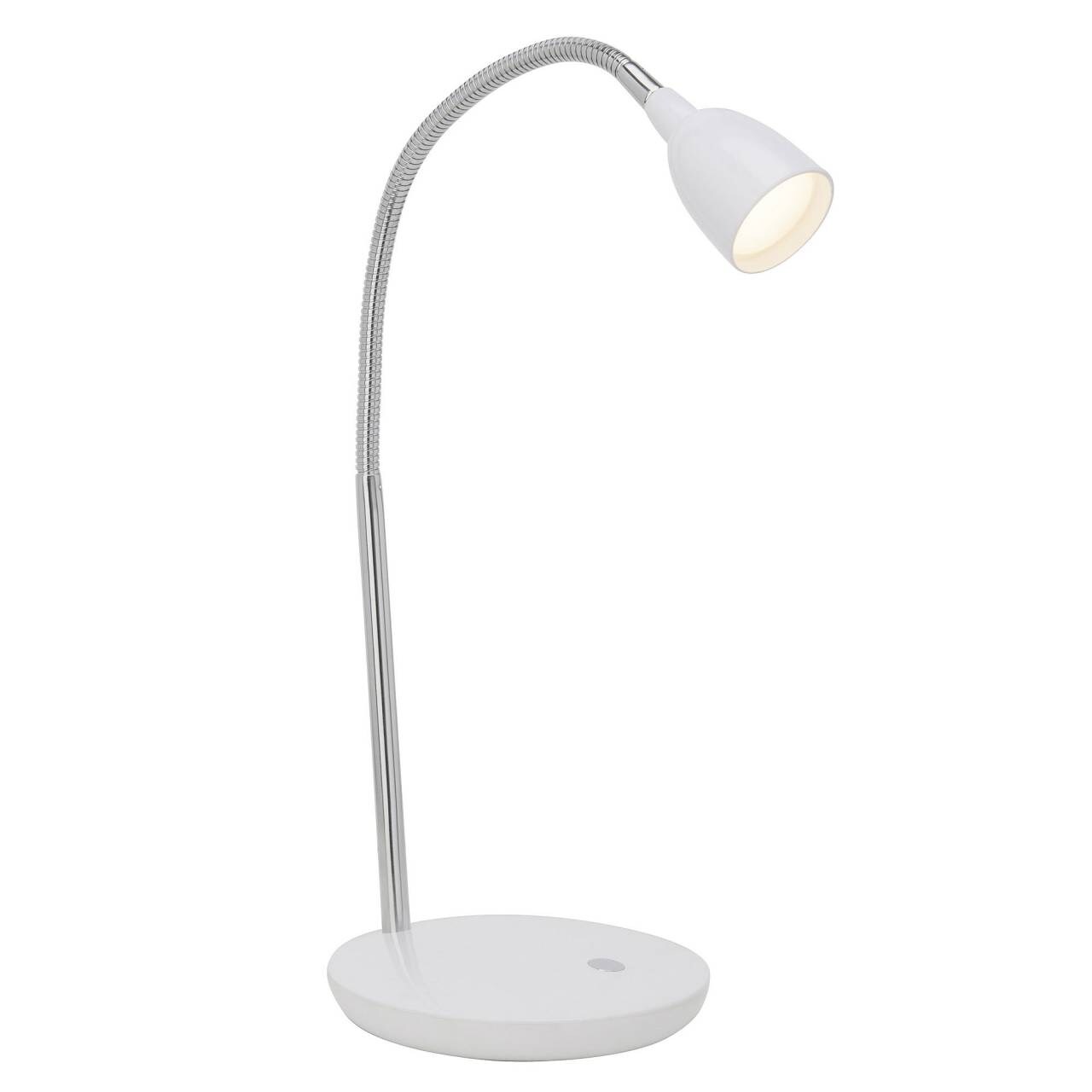 BRILLIANT Lampe Anthony LED Tischleuchte eisen/weiß   1x 2.4W LED integriert, (200lm, 3000K)   Mit Druckschalter an der 