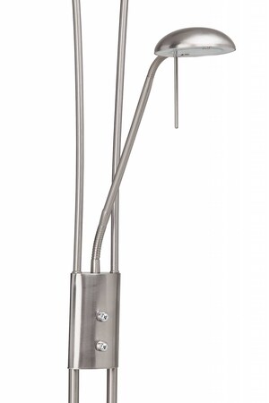 BRILLIANT Lampe Finn LED Deckenfluter online Fluter (SMD), 3000K) bei Lesearm Drehdimmer 18W Netto (1600lm, integriert 1x über | Lesearm LED kaufen und eisen/weiß | einstellbar