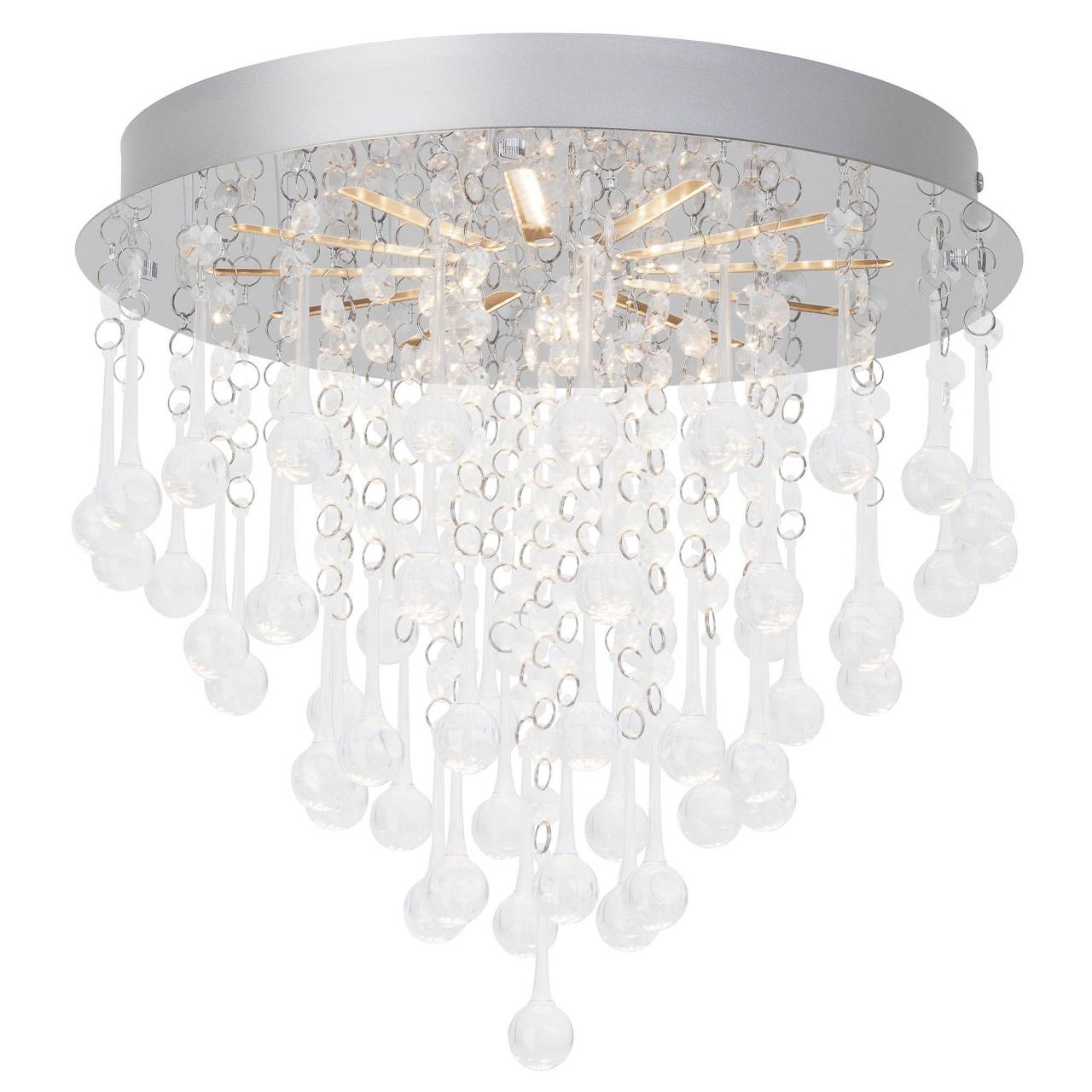 BRILLIANT Lampe Svea LED Deckenleuchte 33cm chrom/transparent | 1x 15W LED integriert, (1562lm, 3000K) | Energiesparend und langlebig durch LED-Einsatz - Bild 1