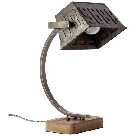 E27, geeignet kaufen Lampe bei Kippschalter | enthalten) Mit online Normallampen für BRILLIANT 1x stahl/braun (nicht Netto schwarz | A60, Tischleuchte 40W, Drake
