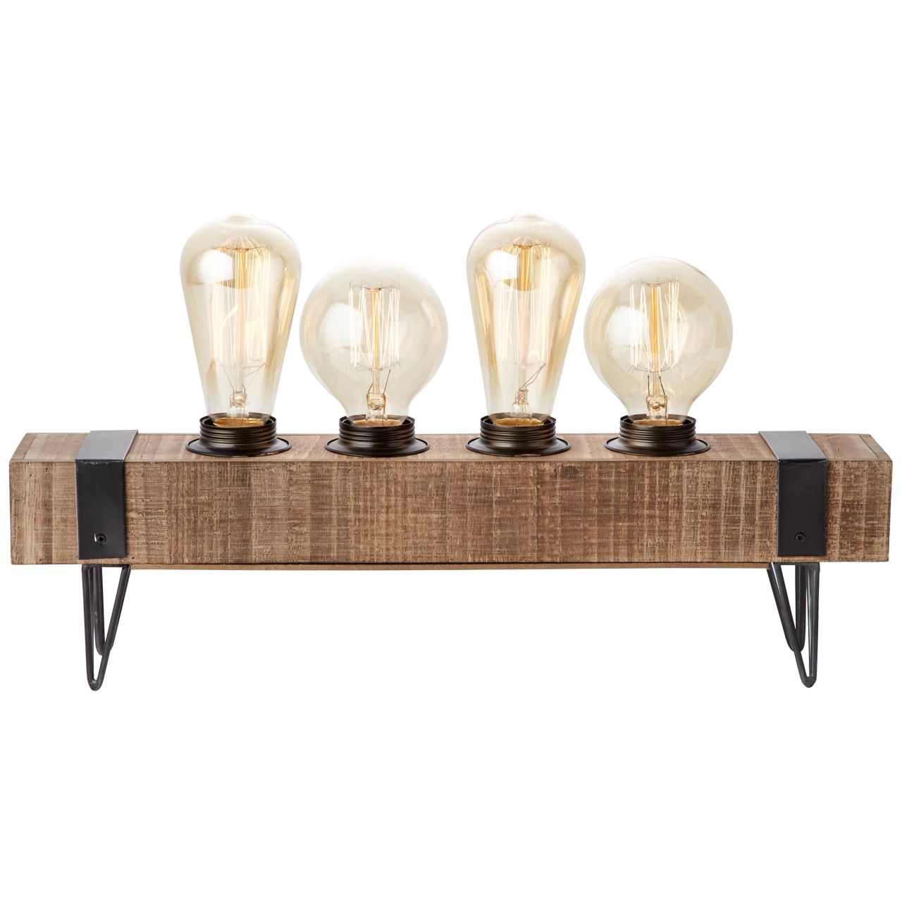 BRILLIANT Lampe Woodhill Tischleuchte 4flg antik/schwarz | 4x A60, E27, 30W, geeignet f&uuml;r Normallampen (nicht enthalten) | Mit Schnurzwischenschalter - Bild 1