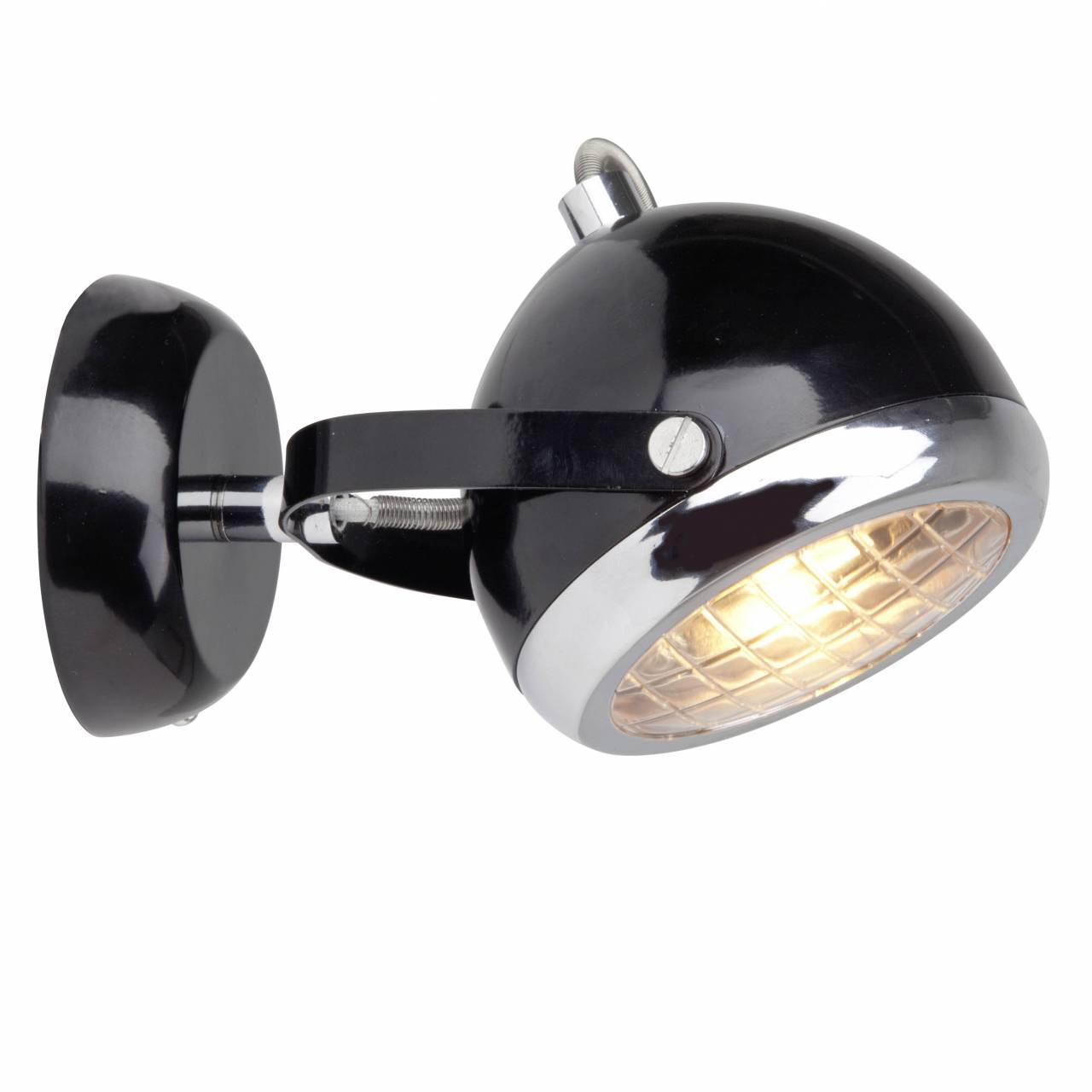 BRILLIANT Lampe Rider Wandspot schwarz glanz/chrom | 1x QT14, G9, 33W, geeignet f&uuml;r Stiftsockellampen (nicht enthalten) | Kopf schwenkbar - Bild 1