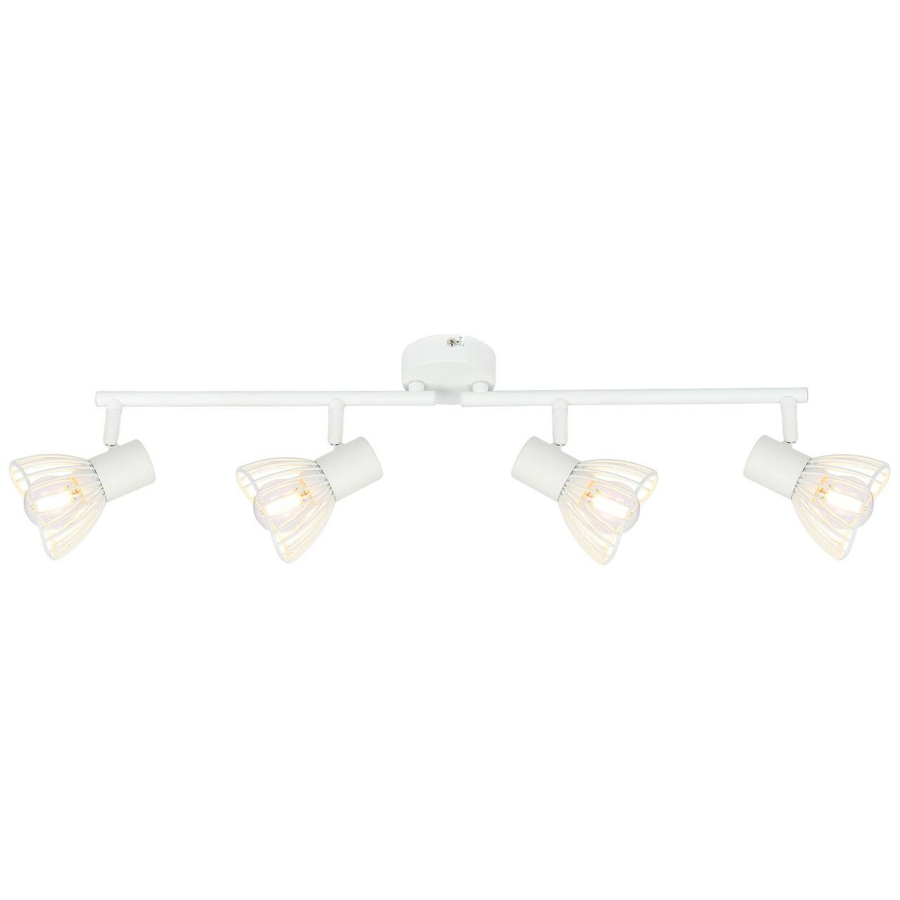 BRILLIANT Lampe Elhi Spotrohr 4flg weiß   4x D45, E14, 40W, geeignet für Tropfenlampen (nicht enthalten)   Köpfe schwenk