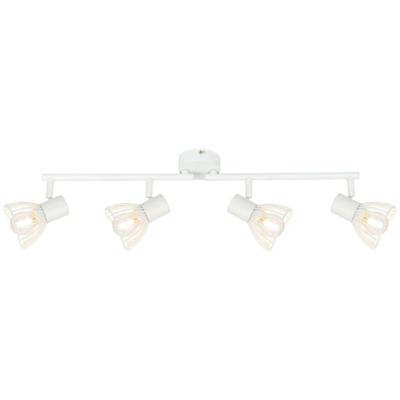 BRILLIANT Lampe Elhi Spotrohr 4flg weiß 4x D45, E14, 40W, geeignet für Tropfenlampen (nicht enthalten) Köpfe schwenkbar / Arme drehbar