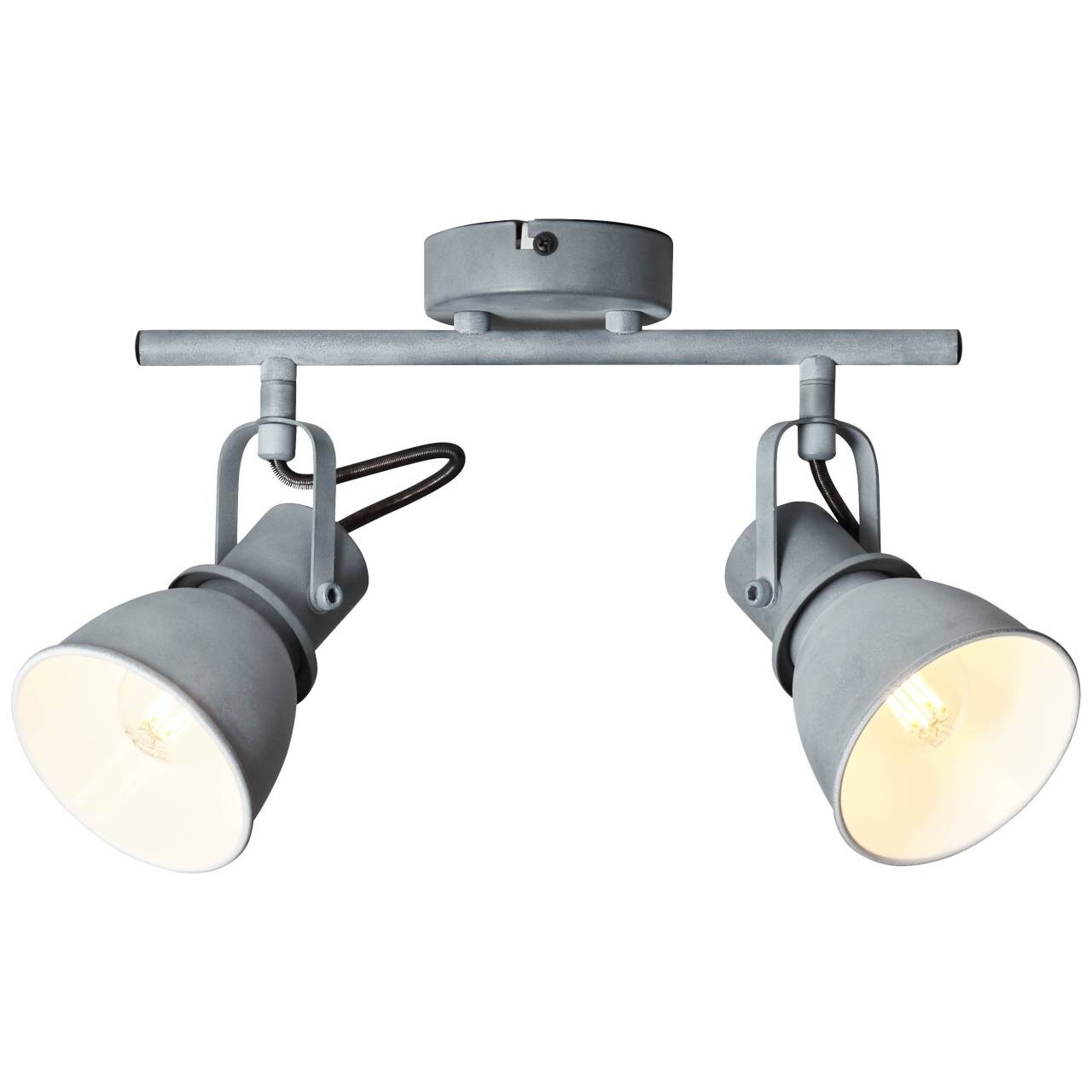 BRILLIANT Lampe Bogart Spotrohr 2flg grau Beton | 2x D45, E14, 25W, geeignet f&uuml;r Tropfenlampen (nicht enthalten) | K&ouml;pfe schwenkbar - Bild 1