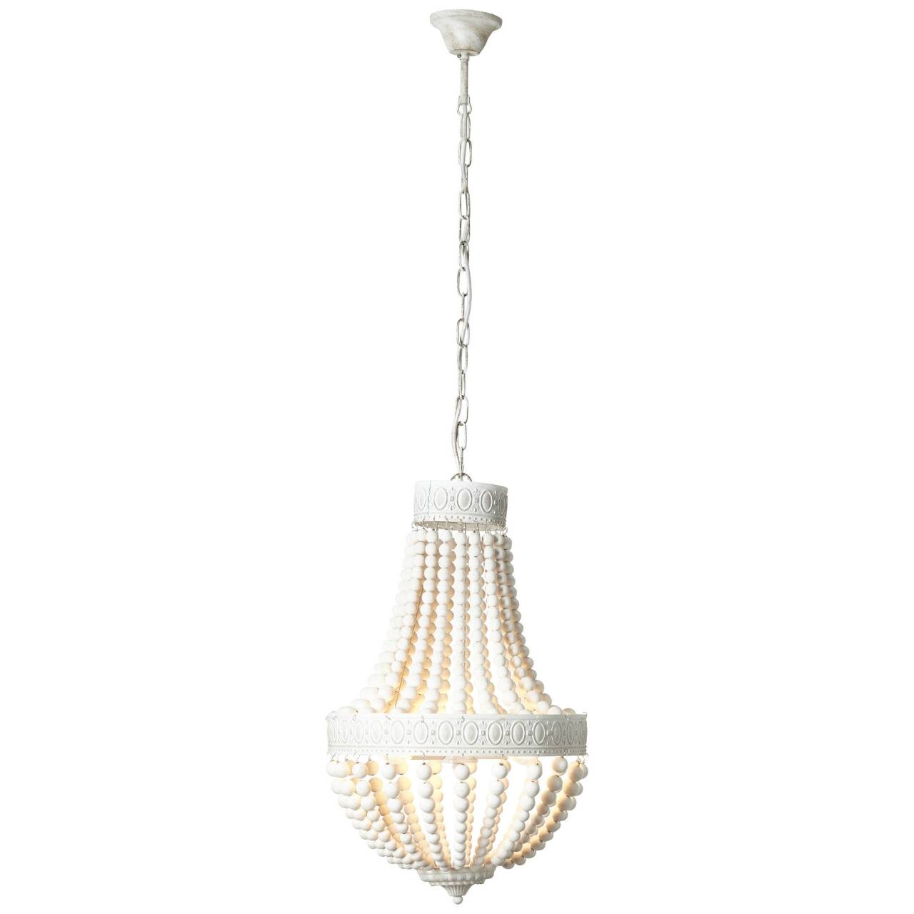 BRILLIANT Lampe Liba Kronleuchter 3flg weiß   3x D45, E14, 18W, geeignet für Tropfenlampen (nicht enthalten)   Kette ist