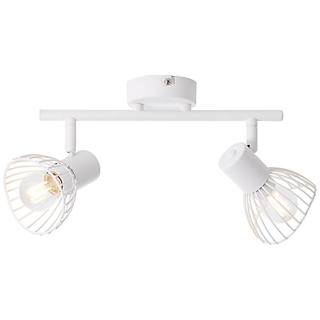 BRILLIANT Lampe Elhi Spotrohr 2flg weiß | 2x D45, E14, 40W, geeignet für  Tropfenlampen (nicht enthalten) | Köpfe schwenkbar online kaufen bei Netto