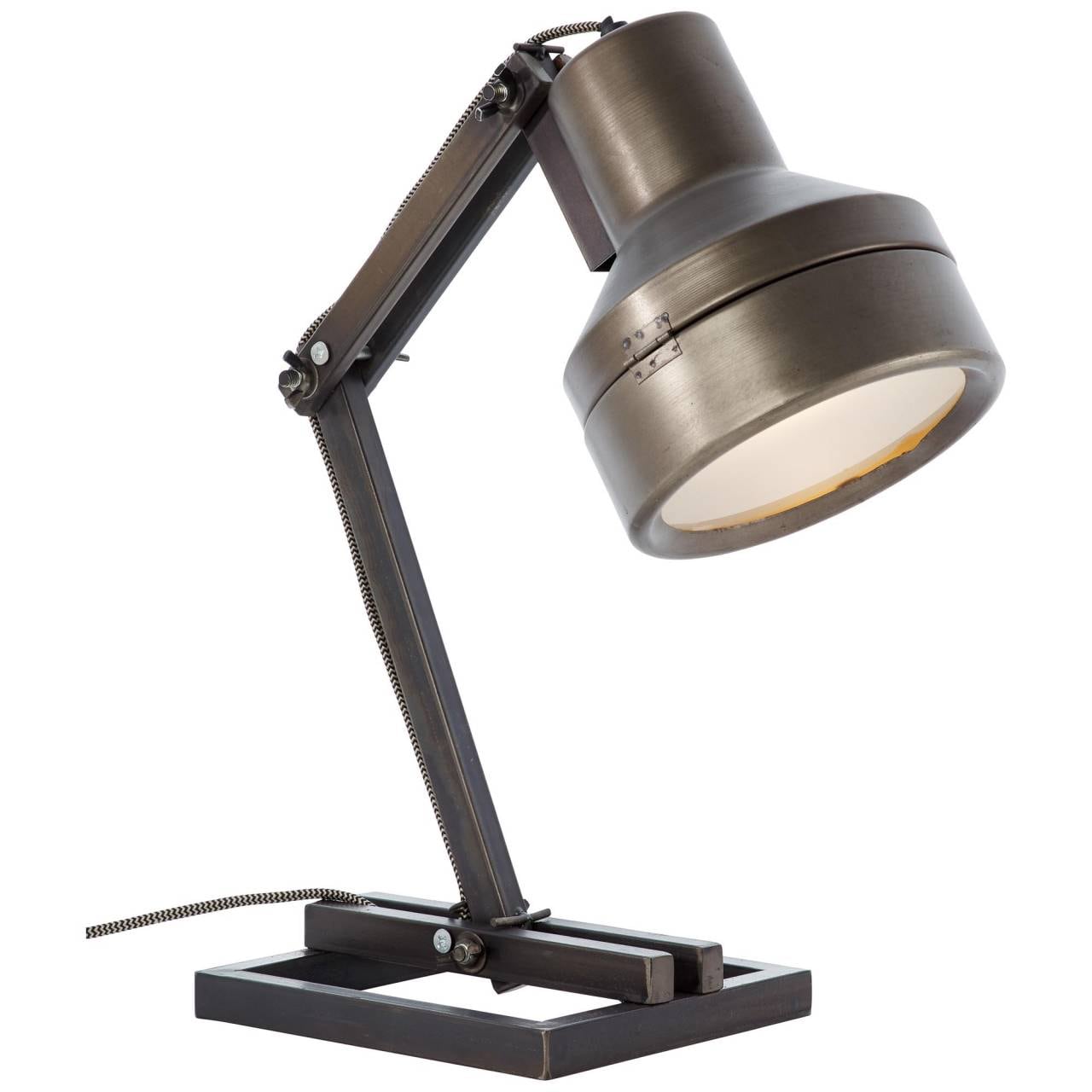 BRILLIANT Lampe Hardwork Tischleuchte schwarz stahl 1x A60, E27, 28W, geeignet für Normallampen (nicht enthalten) Mit Schnurzwischenschalter