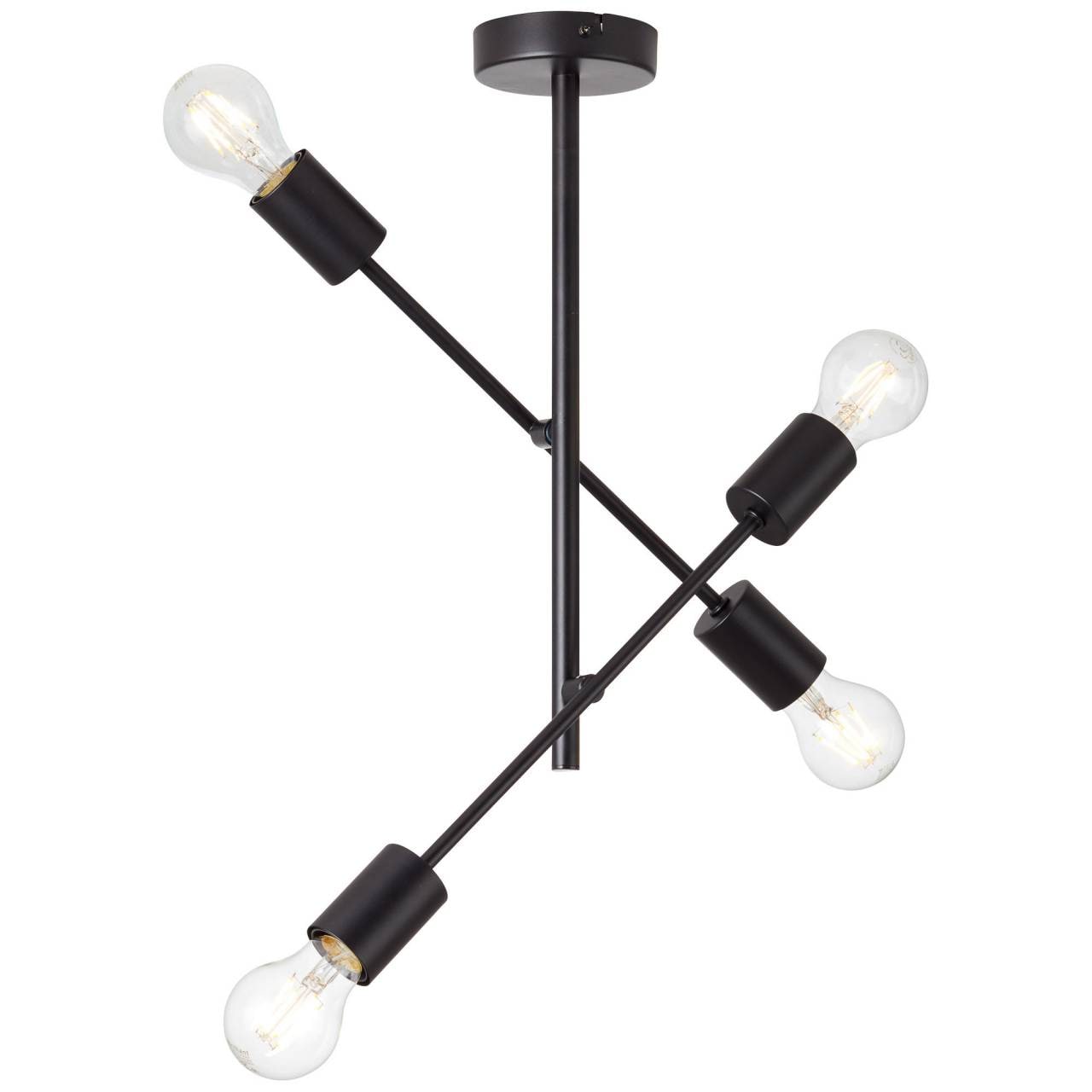 BRILLIANT Lampe Elvera Deckenleuchte 4flg schwarz matt | 4x A60, E27, 60W, geeignet f&uuml;r Normallampen (nicht enthalten) | Arme schwenkbar - Bild 1