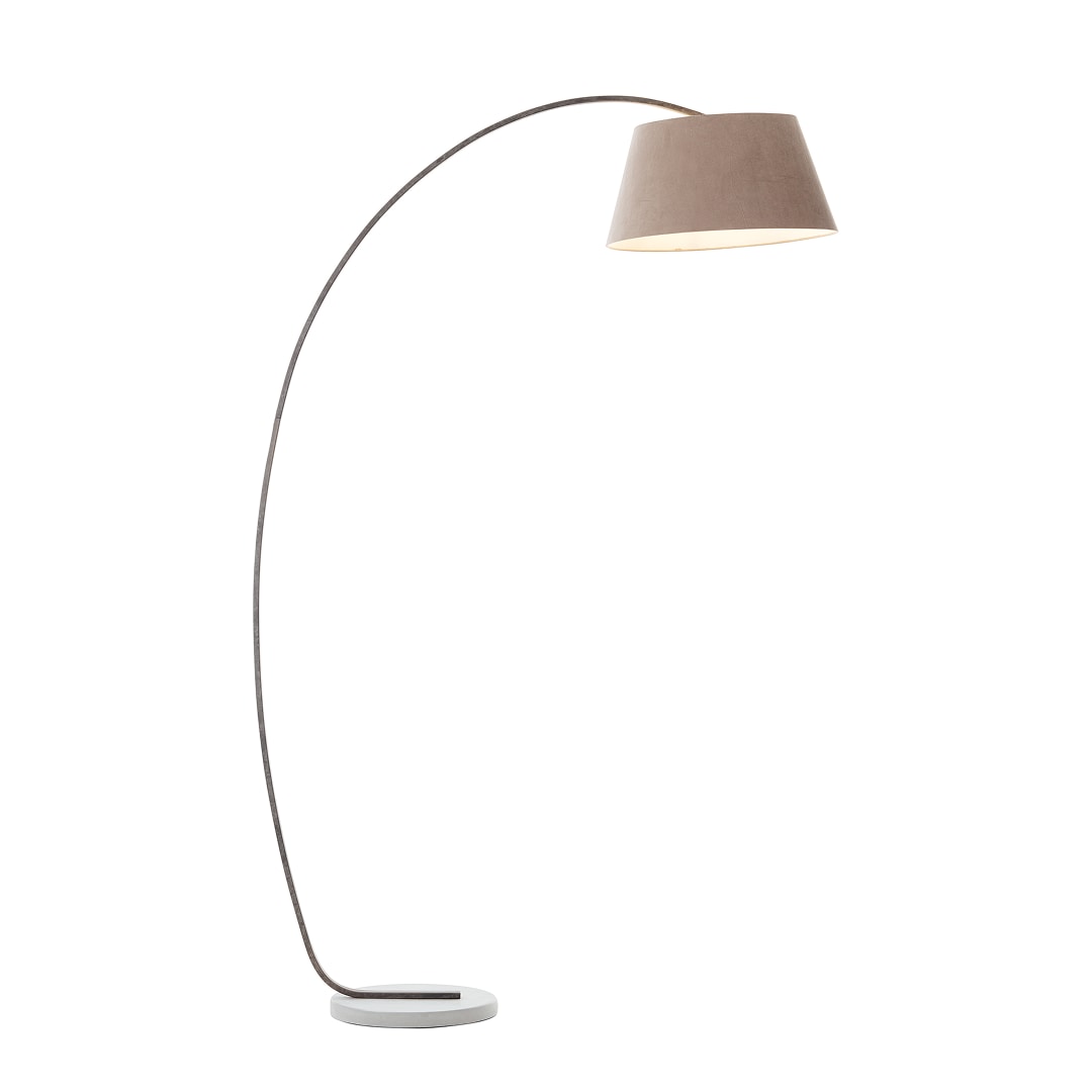 Brilliant Brok Bogenlampe 2,0 m &ndash; E27-Fassung, schwenkbarer Schirm, Fu&szlig;schalter&ndash; Taupe/Grau &ndash; ideal f&uuml;r Wohnzimmer & Leseecke - Bild 1