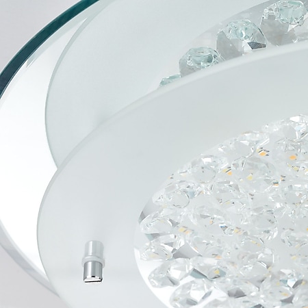 Brelight Lampe Jolene LED Wand- und Deckenleuchte 36cm chrom/transparent |  1x 16W LED integriert, (1800lm, 3000-6000K) | Inklusive Fernbedienung /  Verschiedene Dimmstufen online kaufen bei Netto