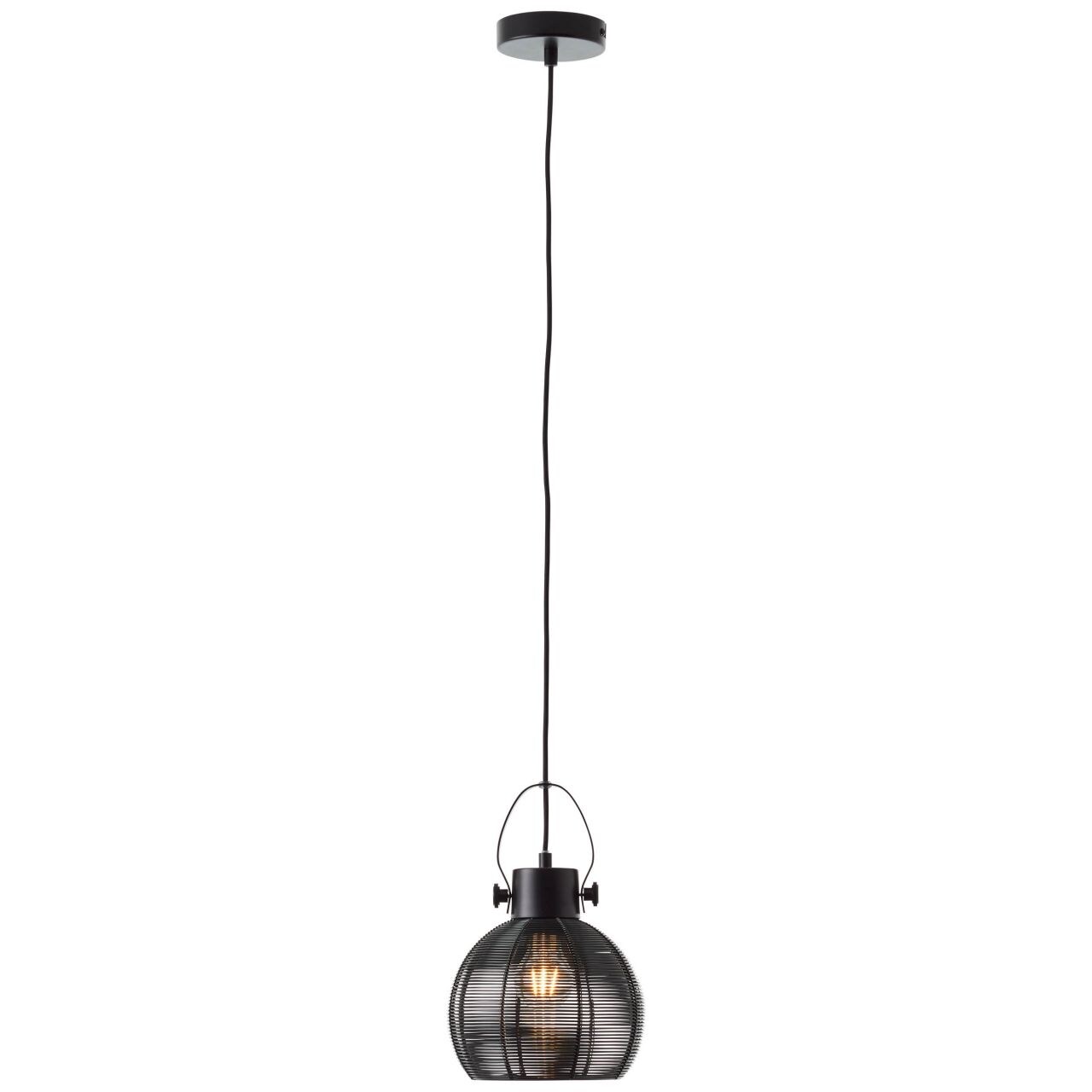 BRILLIANT Lampe Sambo Pendelleuchte 20cm schwarz | 1x A60, E27, 60W, geeignet f&uuml;r Normallampen (nicht enthalten) | In der H&ouml;he einstellbar / Kabel k&uuml;rzbar - Bild 1