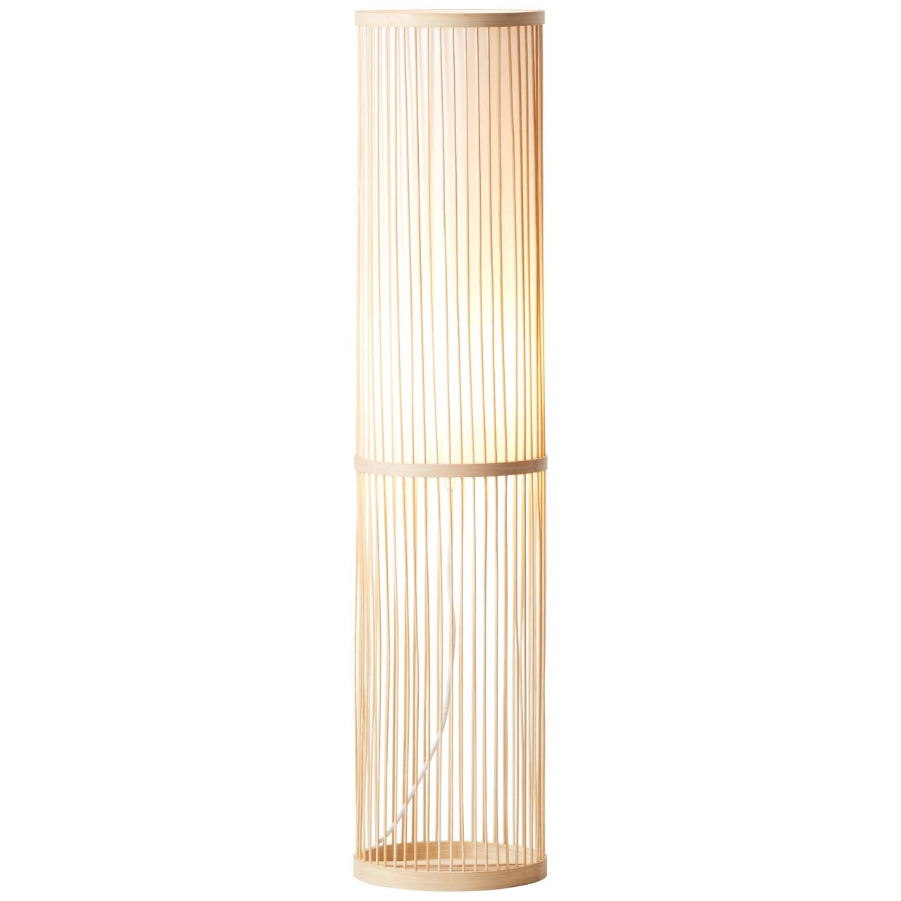 BRILLIANT Lampe Nori Standleuchte 1flg natur/weiß   1x A60, E27, 40W, geeignet für Normallampen (nicht enthalten)   Mit Fußschalter | 04004353358227